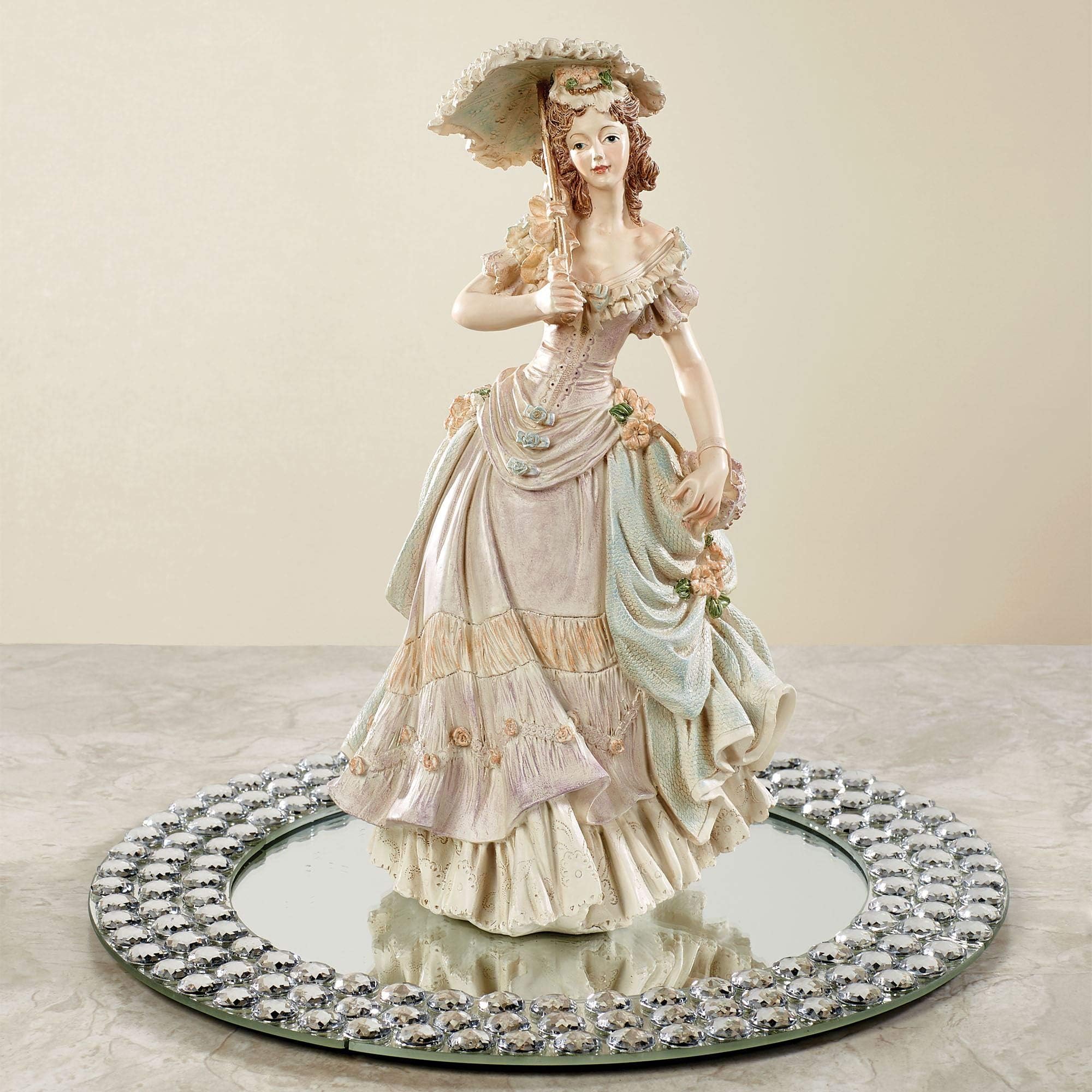 Touch of Class Beautiful Elegant Victorian April Lady Figurine Pastel 12 Inches Tall