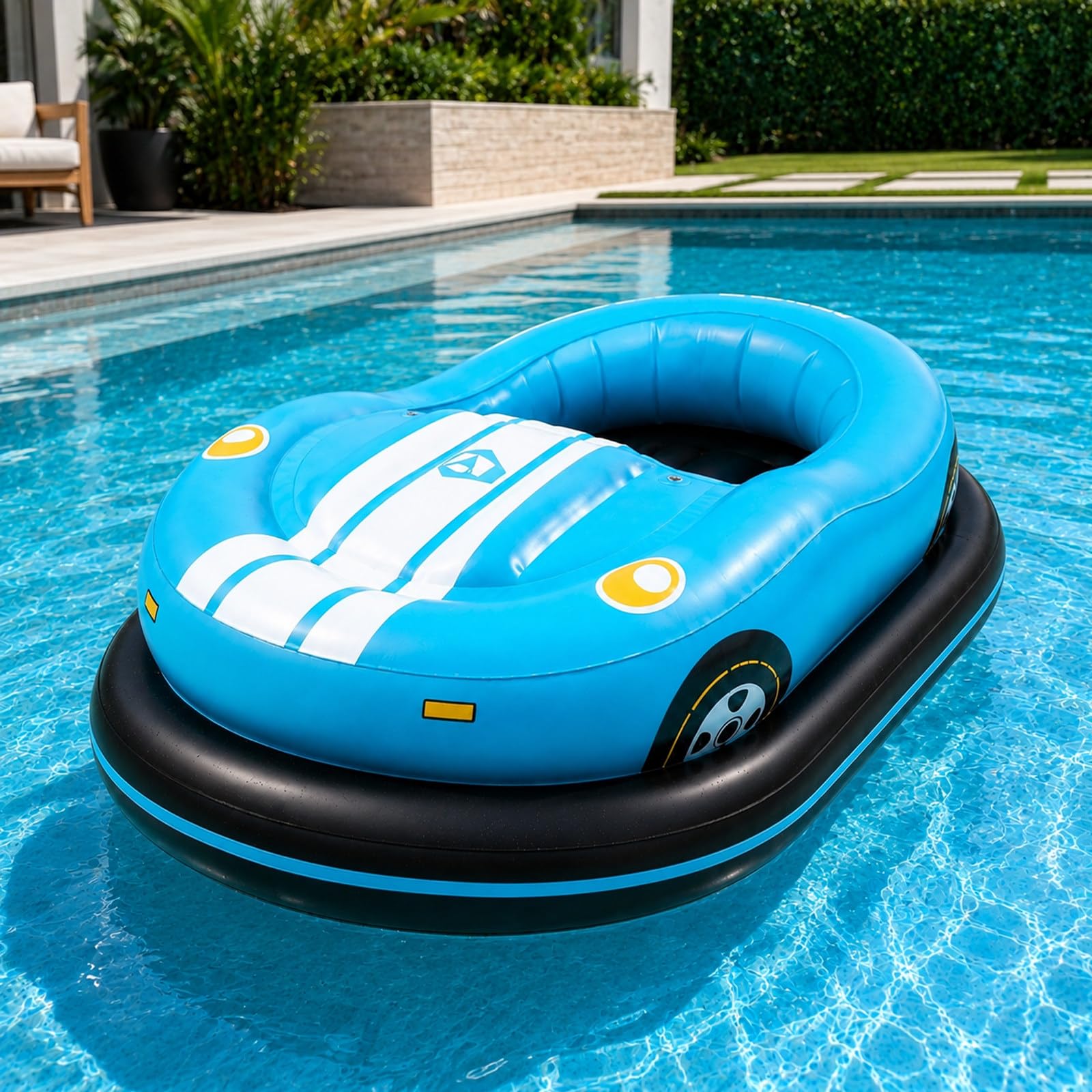 Electric Bumper Boat for Pool, Motorized Float with 360° Joystick