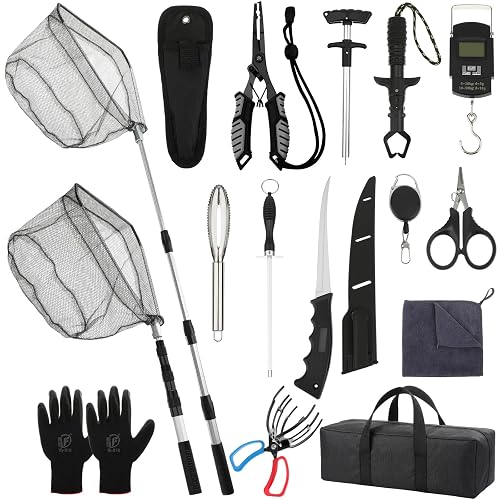 Ceenna 14 Pcs Fishing Tool Kit, Fishing Pliers, Retractable Landing