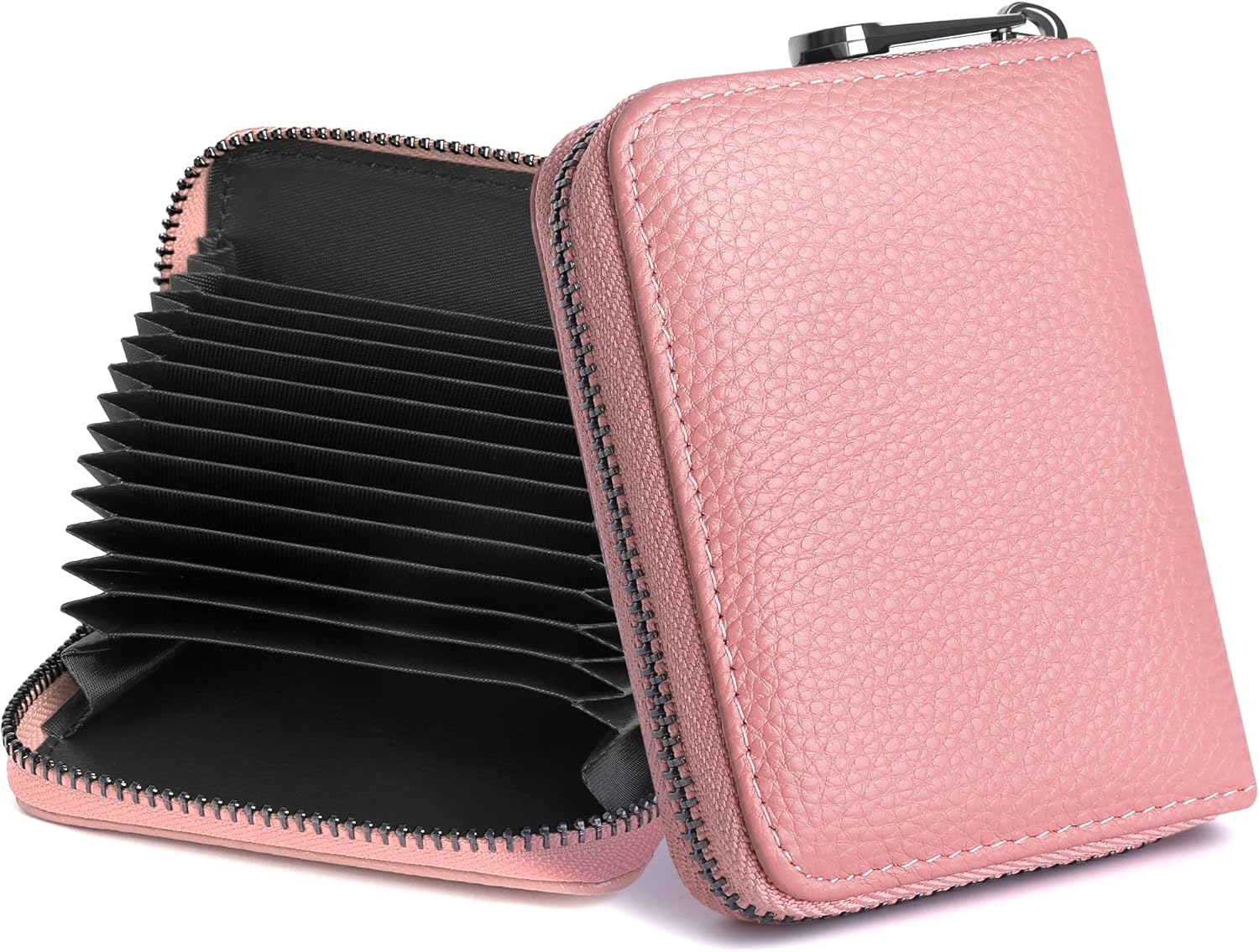 Badiya Genuine Leather Credit Card Holder for Women RFID Blocking Accordion Small Card Case Wallet