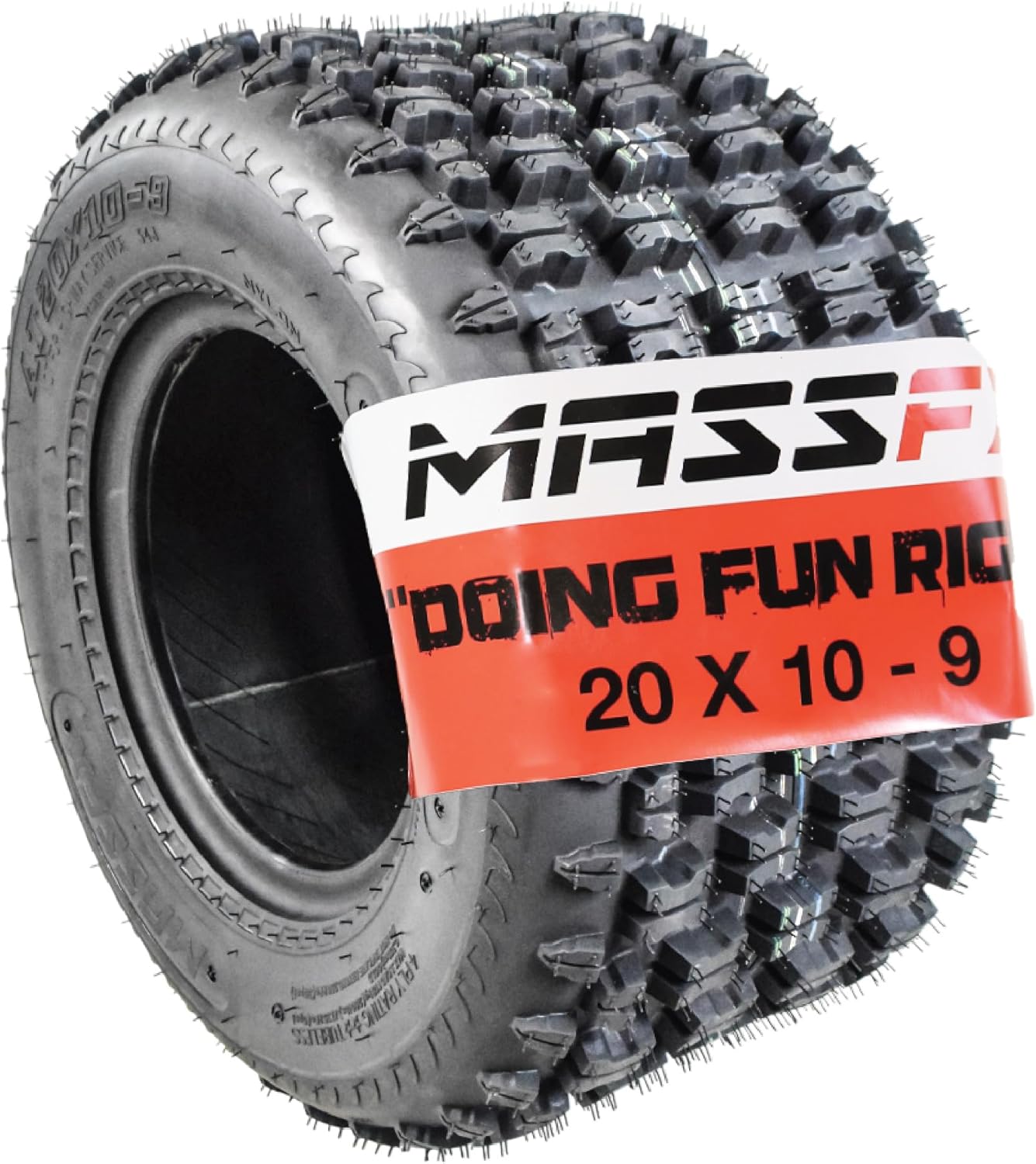 MASSFX ATV Sport Quad Tire - One Rear 20X10-9 - 4 Ply Tire - Compatible with Yamaha Raptor, Banshee, Honda 400ex, 450r, and More - 20x10x9