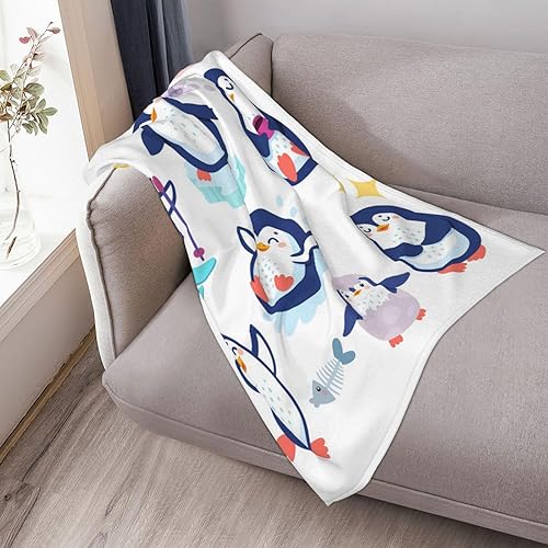 Miniatura 6 de AFHYZY Penguin Throw Blanket for Women Soft Summer Fleece Blanket Washable Travel Lightweight Blanket for Sofa Bed Couch All Season (50"x40")