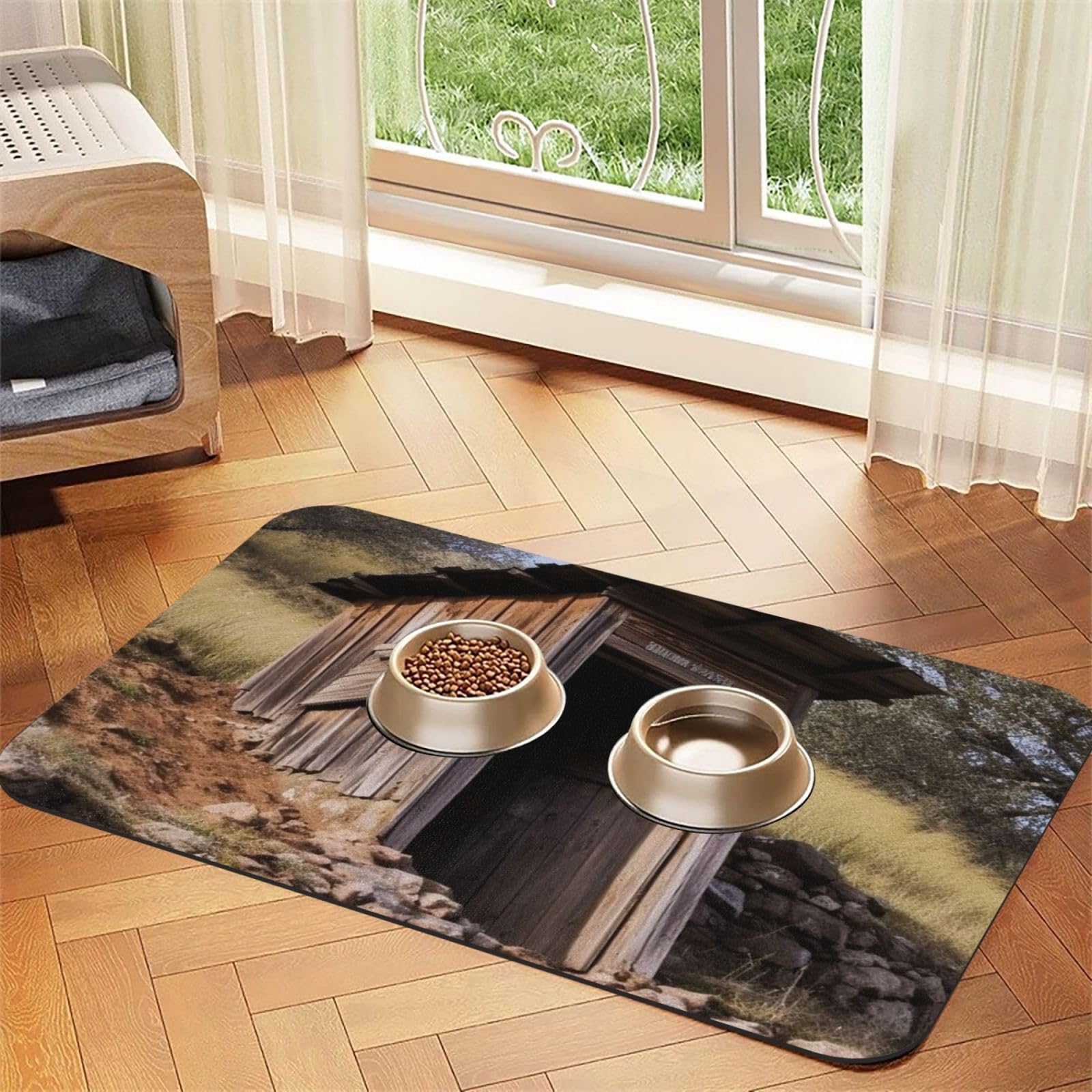 Tapis de nourriture pour chien joli et antidérapant pour protéger le sol de la cuisine