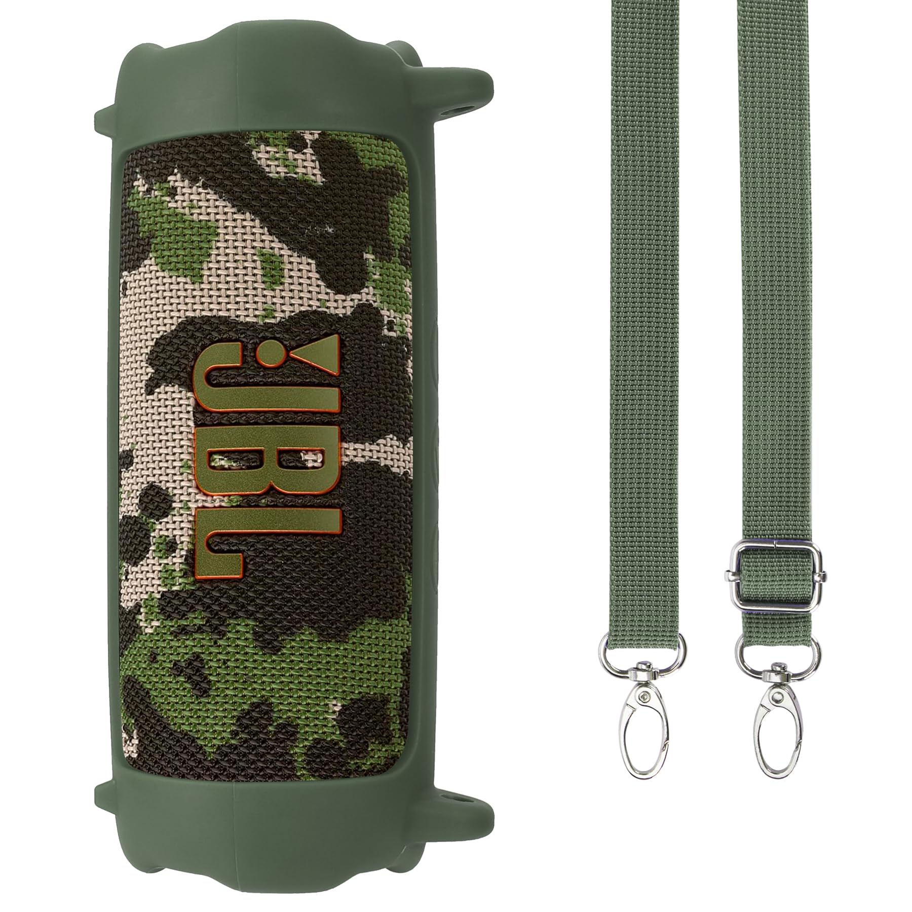 Lebakort Silicone Cover Compatible with JBL Flip 7 Waterproof Portable Speaker (Squad Green Cover)