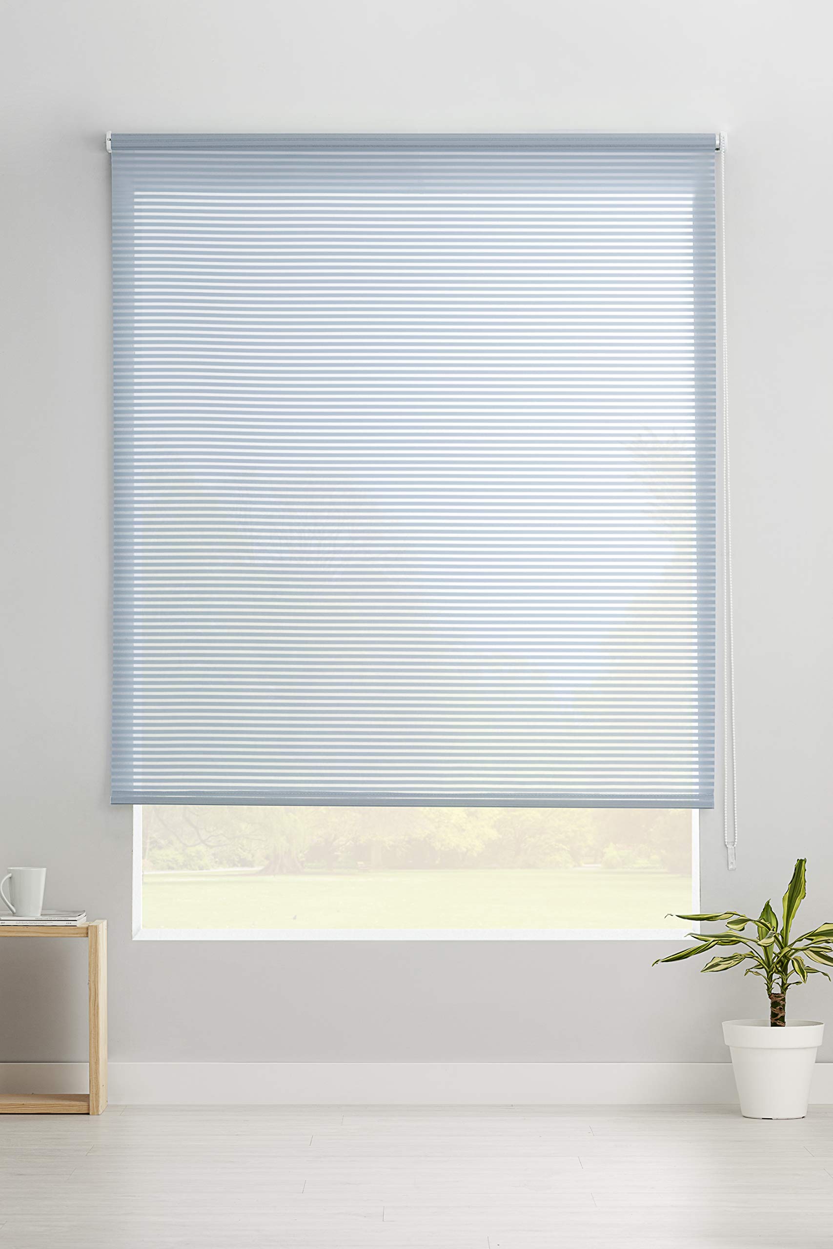 Estoralis Robert Store Enrouleur Tamisant Rayures, Polyester, Bleu, 130 x 175 cm