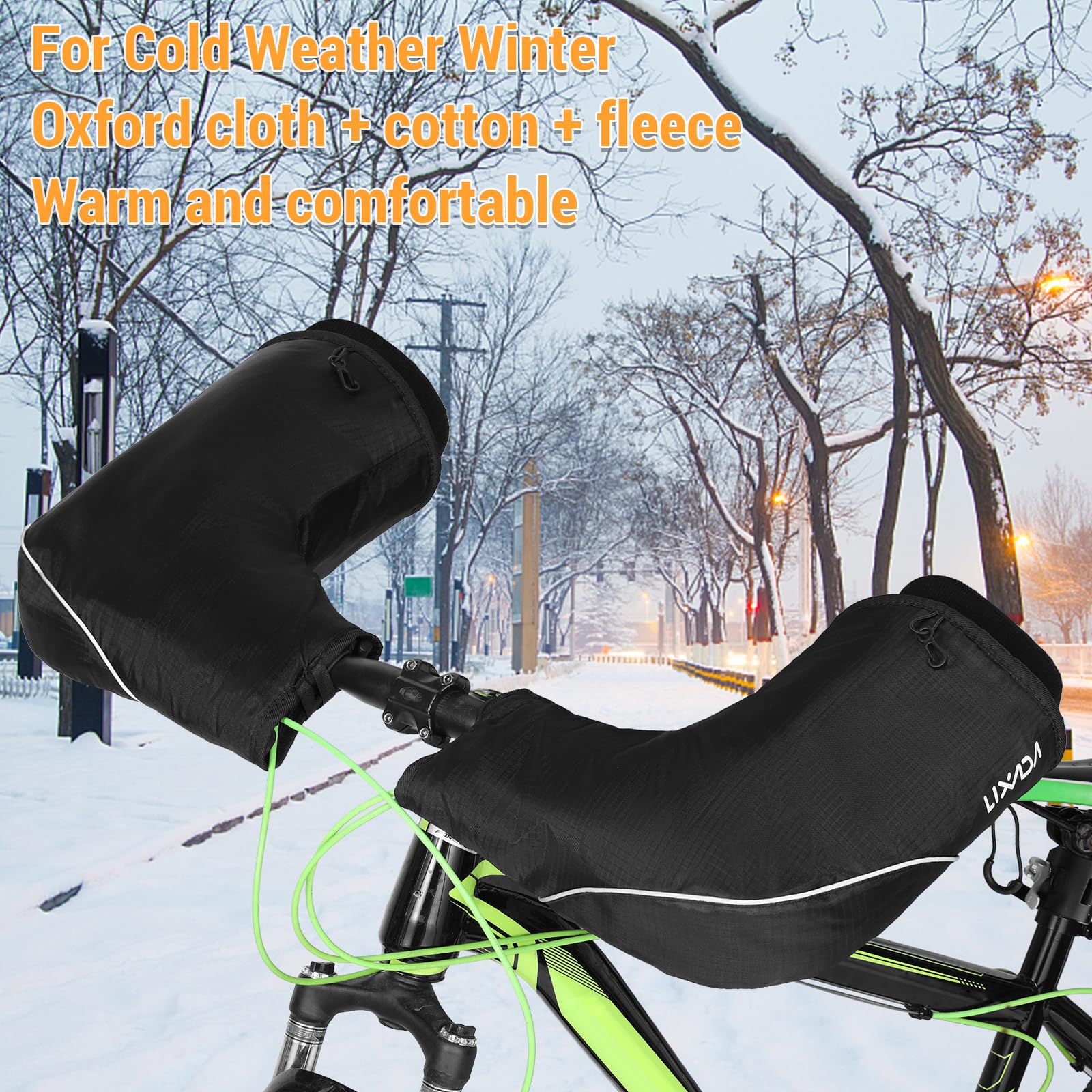 Lixada Guanti da manubrio in neoprene + impermeabili + WarmKeeper + Unisex, per manubrio moto MTB, MTB, scaldamani/coperture termiche per manubrio