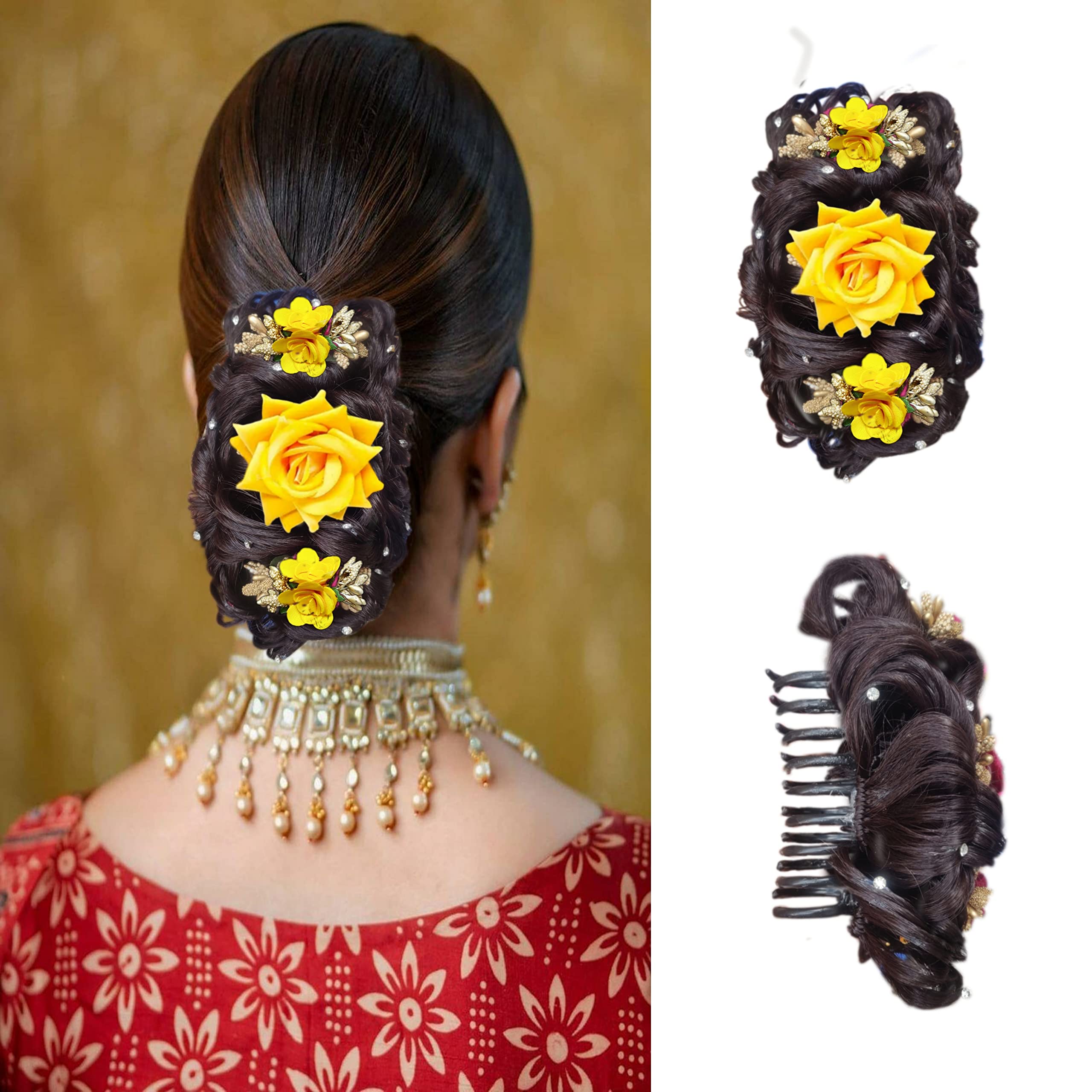 See full amazon price history chart for Rashmika hair clip accessory with flower for wedding party function (YELLOW) Rashmika hair clip accessory with flower for wedding party function (YELLOW) (B0B69BNC5D) Amazon Price History, Amazon Price Tracker