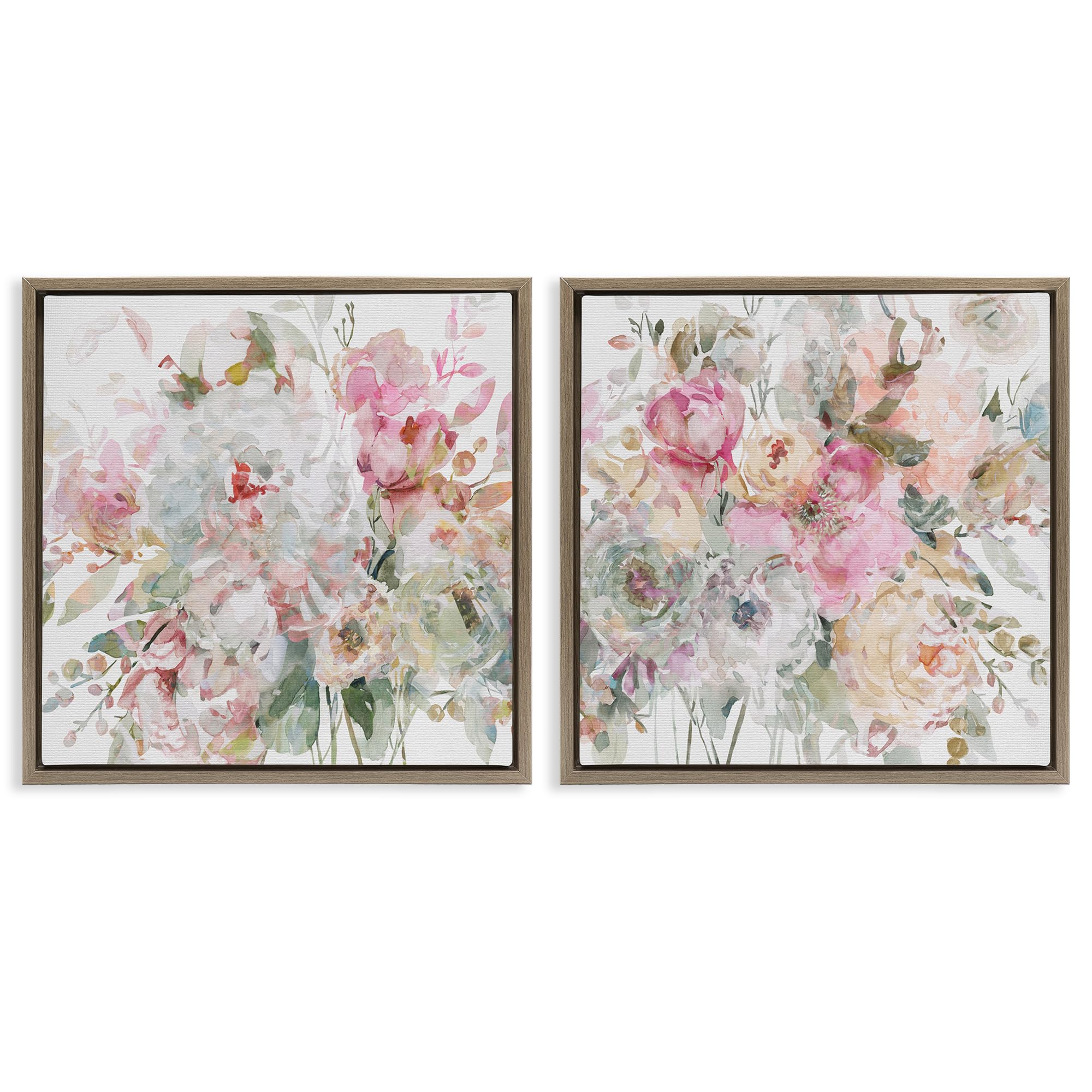 Stupell Industries Romantic Blush Floral Bouquet 'Romantic Blush Botanicals'| 2Pc Floating Frame Art Set 2