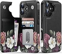 Vista 736 de LETO para iPhone 15 Pro Funda tipo cartera - Tapa tipo folio con patada - Diseños de moda - Tarjetero - Funda protectora para mujeres y niñas - 6.1