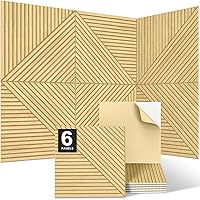 Vista 19 de JBER Paquete de 6 paneles acústicos artísticos, paneles de pared insonorizados de 72 x 48 pulgadas, paneles de pared autoadhesivos grandes, paneles