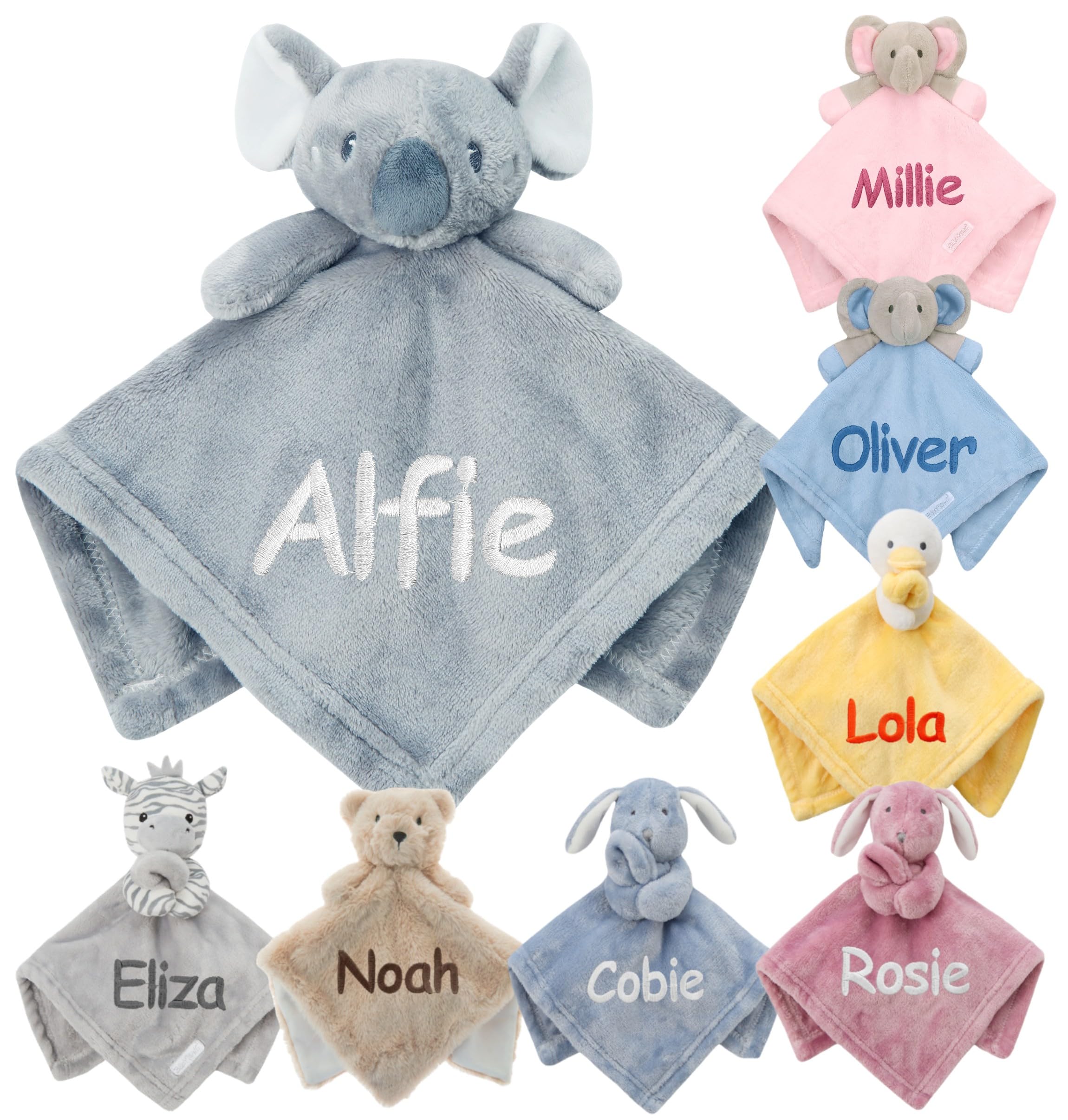 Personalised Baby Comforter Blanket Newborn Christening Shower Gift Boy Girl Keepsake Soft Snuggly Toy Blankie (Koala)