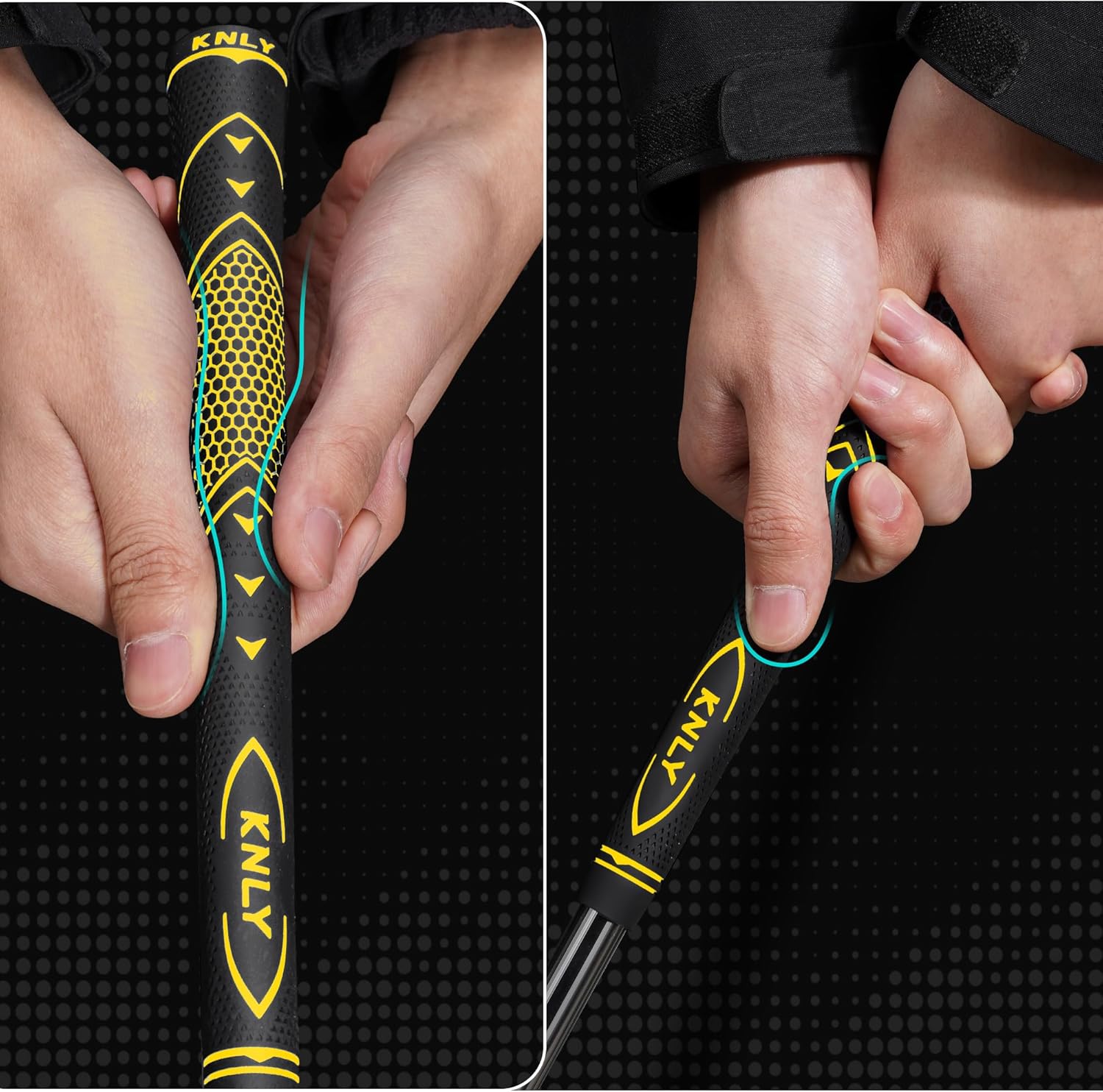 KNLY Golf Grips 13-Pack High-Performance | All-Weather Anti-Slip Rubber for High Traction & High Feedback Golf Club Grips | Includes 15 Tapes or Complete Repair Kit.