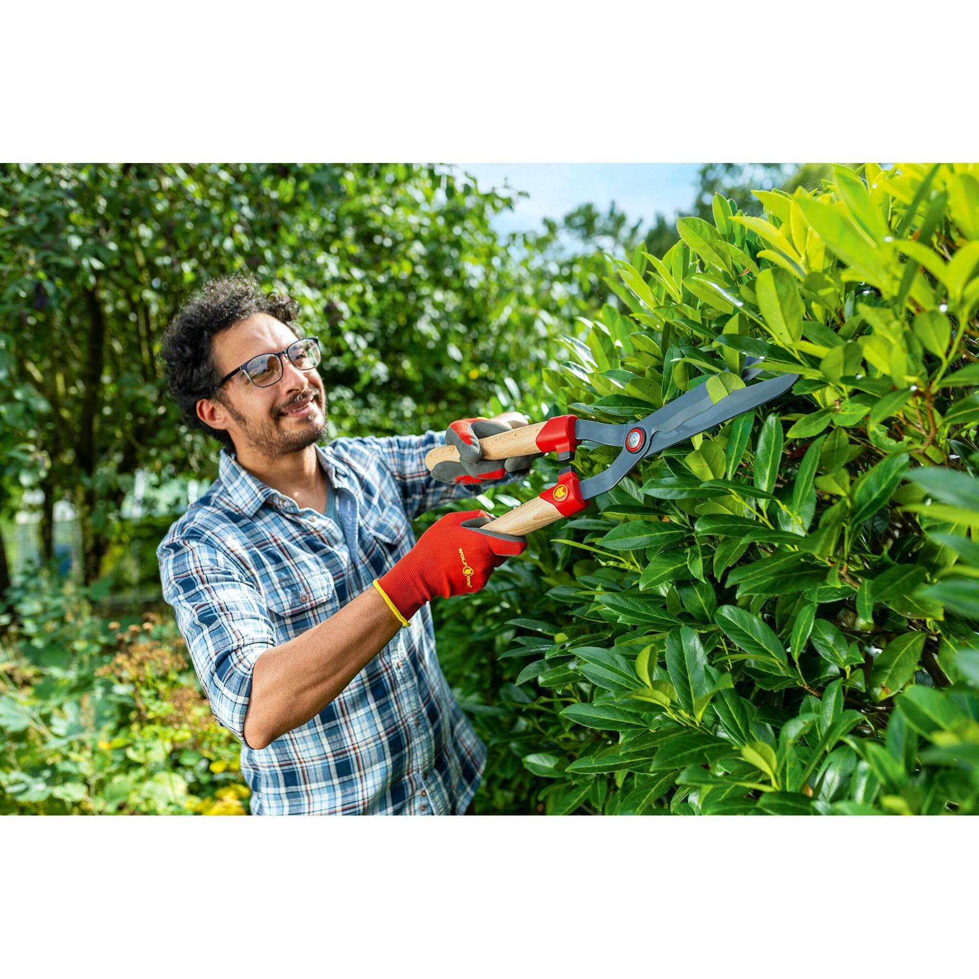 WOLF-Garten | Heckenschere HS-WW mit Wellenschliff und Holzgriff; 73AHA007650, Rot