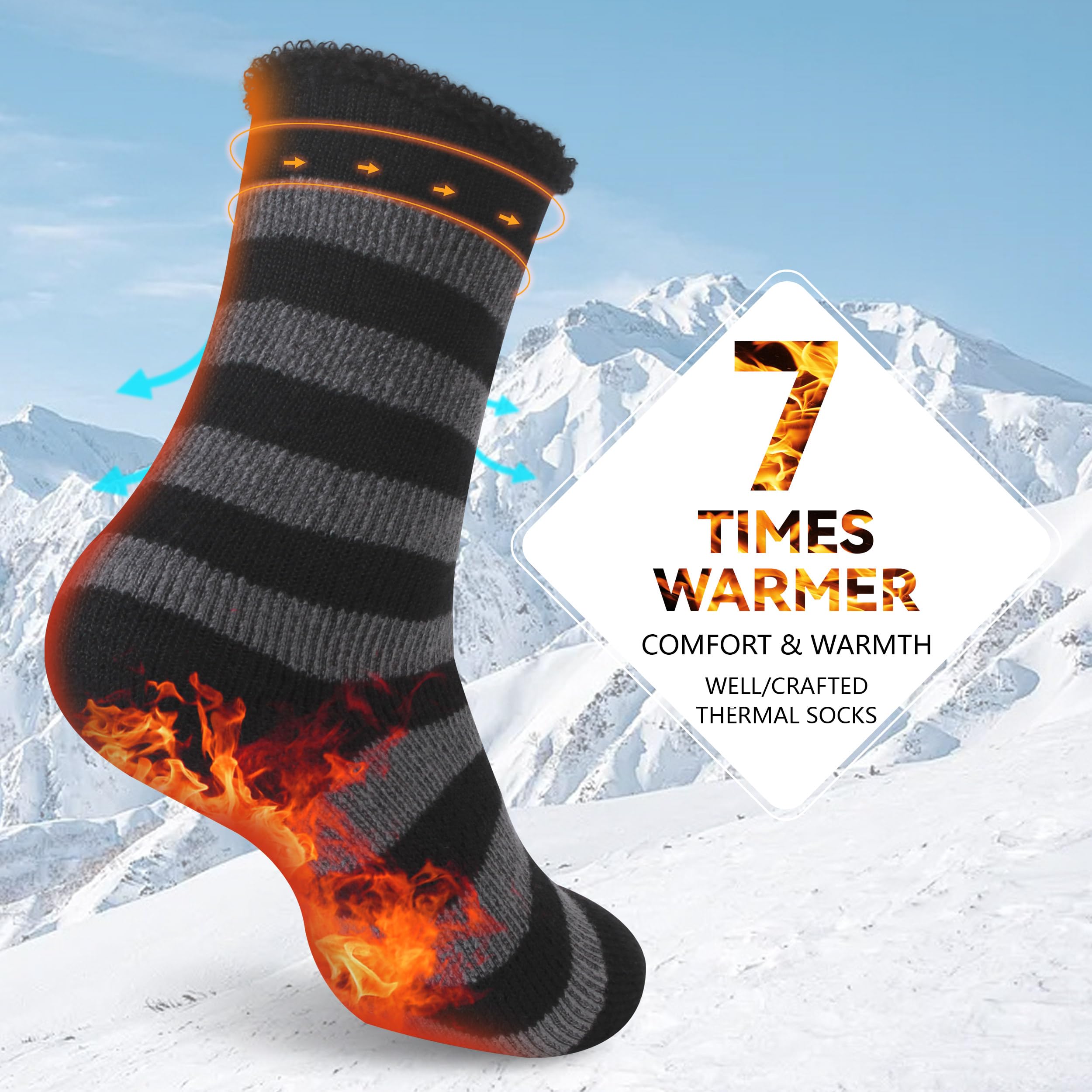 Sunew Calcetines térmicos cálidos, paquete de 4, calcetines térmicos de invierno para hombre y mujer, para esquí al aire libre
