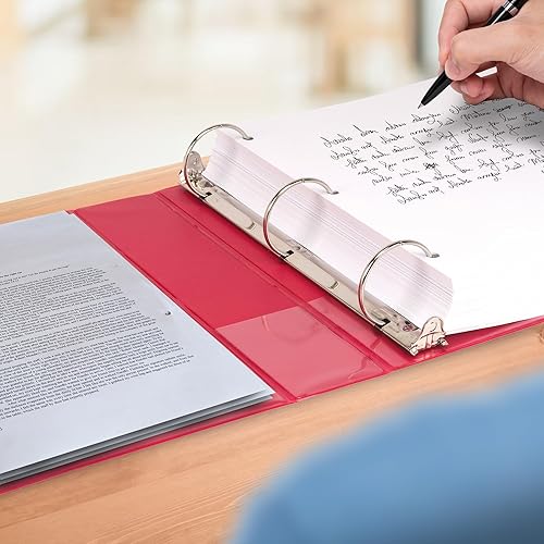 Vista 55 de Samsill (MP128587) - Carpeta de 3 anillos redondos de 3 pulgadas, fabricada en los EE. UU., con cubierta transparente personalizable para insertos