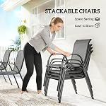 Outsunny 7 Pieces Outdoor Dining Set for 6, Rectangular Slatted Patio Table and Stackable Chairs, All Weather Patio Furniture Set with Steel Frame for Garden, Backyard, Light Grey