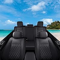Vista 6 de Huidasource Fundas de asiento para Jeep Grand Cherokee, juego completo de fundas de asiento impermeables de cuero de cobertura total, protector