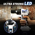 21V 3 en 1 Clé à chocs sans fil Foreuse sans fil Ratchet sans fil tournevis sans fil, 4pcs Des scokets, 12 Perceuses, 1/2" Drive double vitesse Automatic Power Tool avec LED Lumière de travail
