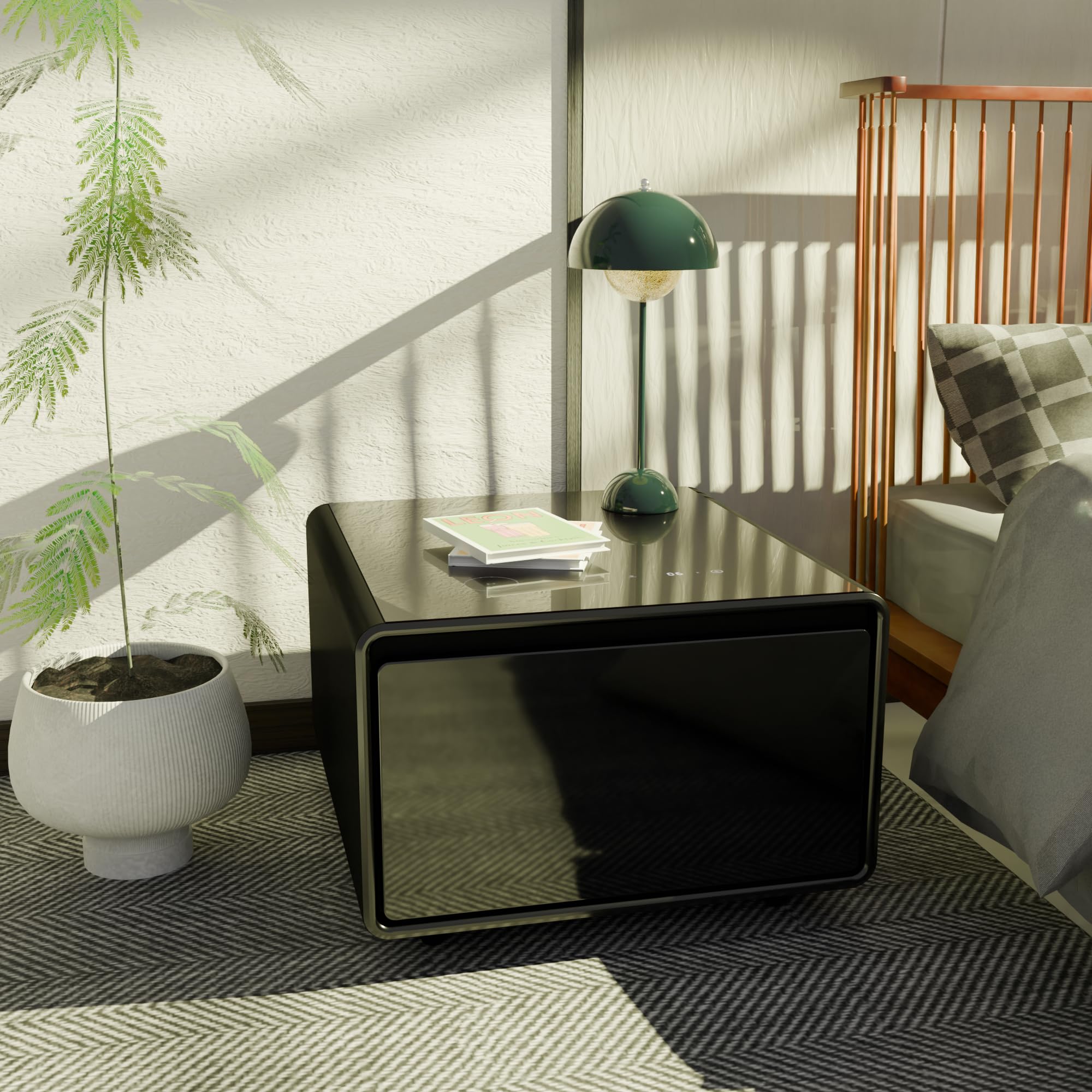 HKRUITELI Smart Furniture with Built-in Fridge, Power Socket, and Outlet Protection on Fridge.com