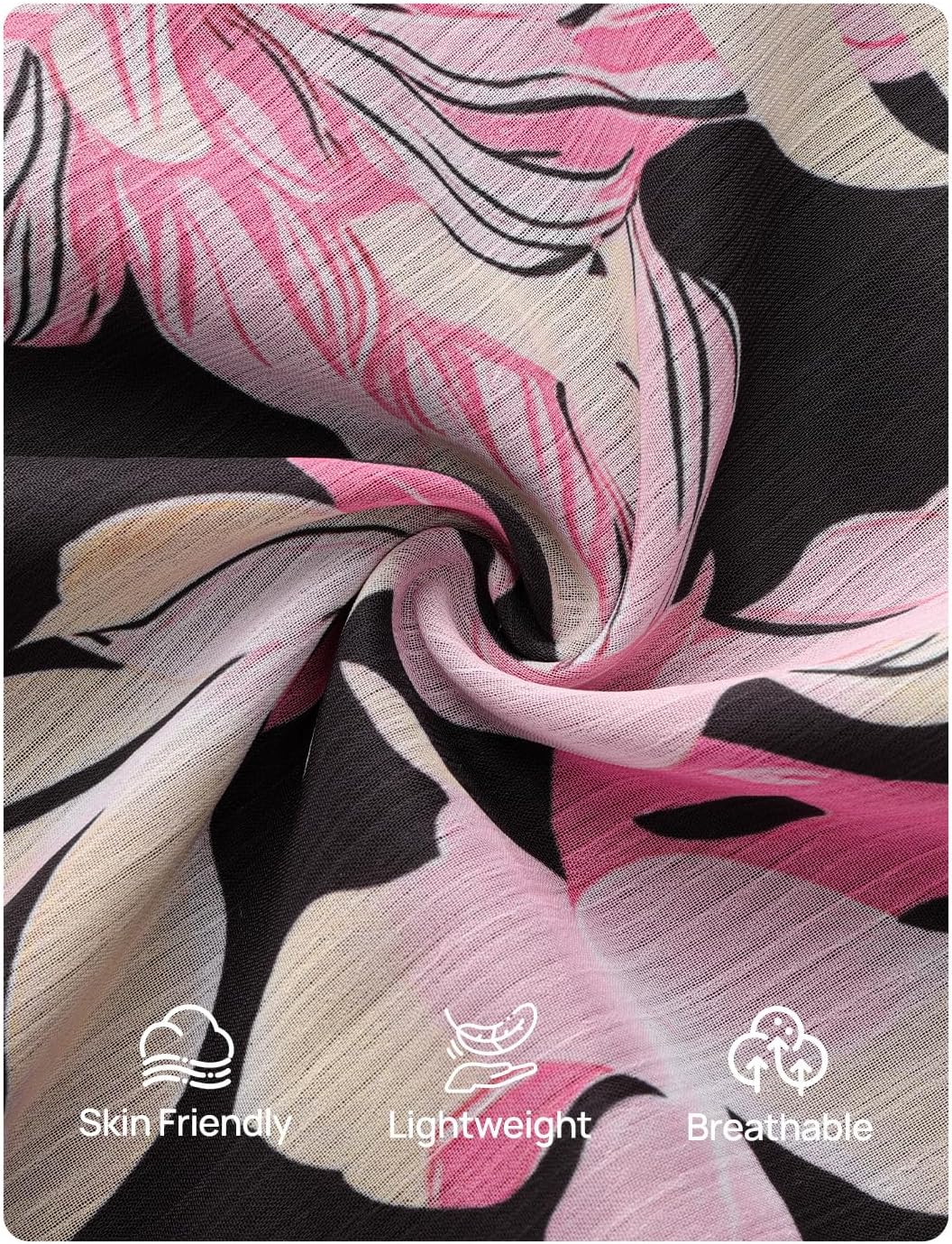 ZESICA Womens Spring Summer Floral Mini Dress Long Sleeve Button Chiffon A Line Swing Short Wedding Guest Party Dresses - Image 7