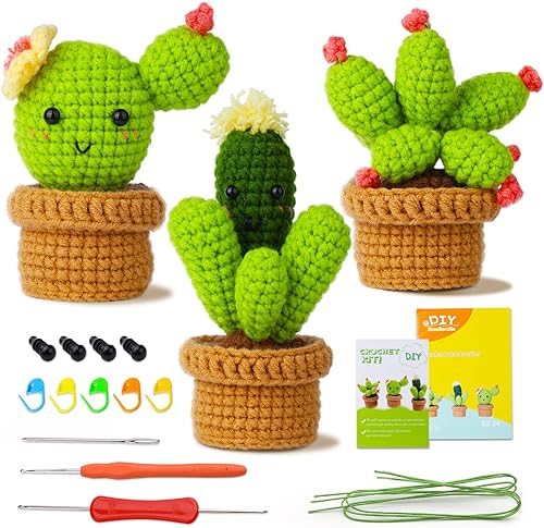 Kollase Kit de ganchillo para principiantes, kit completo de ganchillo para adultos principiantes, con tutoriales en video, instrucciones