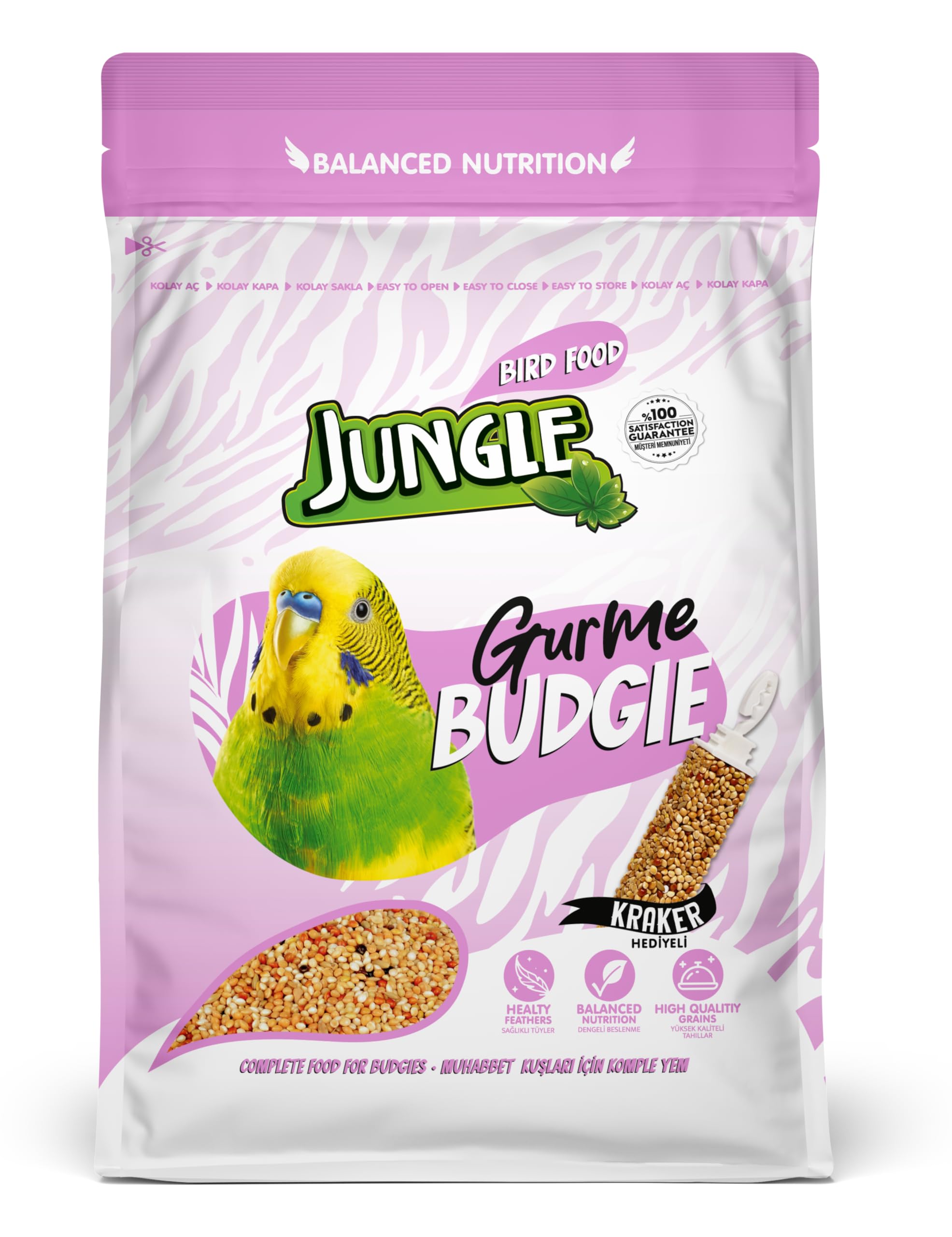 Jungle Gurme Muhabbet Yemi 400 Gr (Kraker Hediyeli), Renksiz