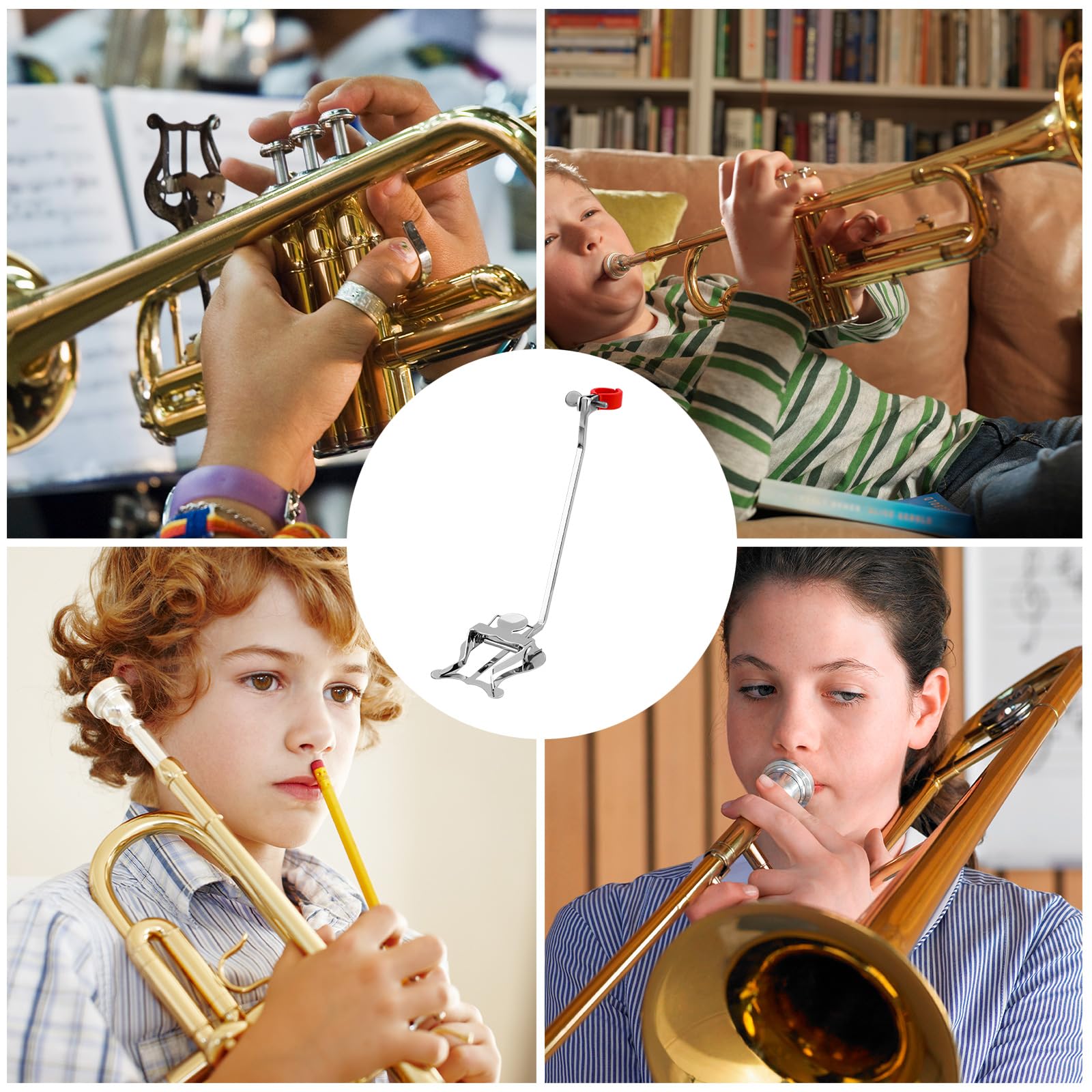 Pince à Musique pour Cor Français, Support Portable pour Partitions de Cor Français Pince en Métal pour Cor Français Lyre Accessoires pour Instruments de Pratique pour Débutants