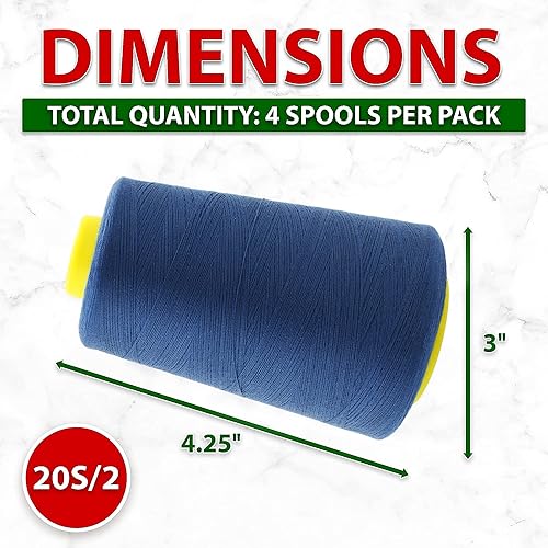 Vista 322 de Mandala Crafts - Hilo de coser multiusos de poliéster para máquina de coser de sarga, sobrehilado, acolchado Beige