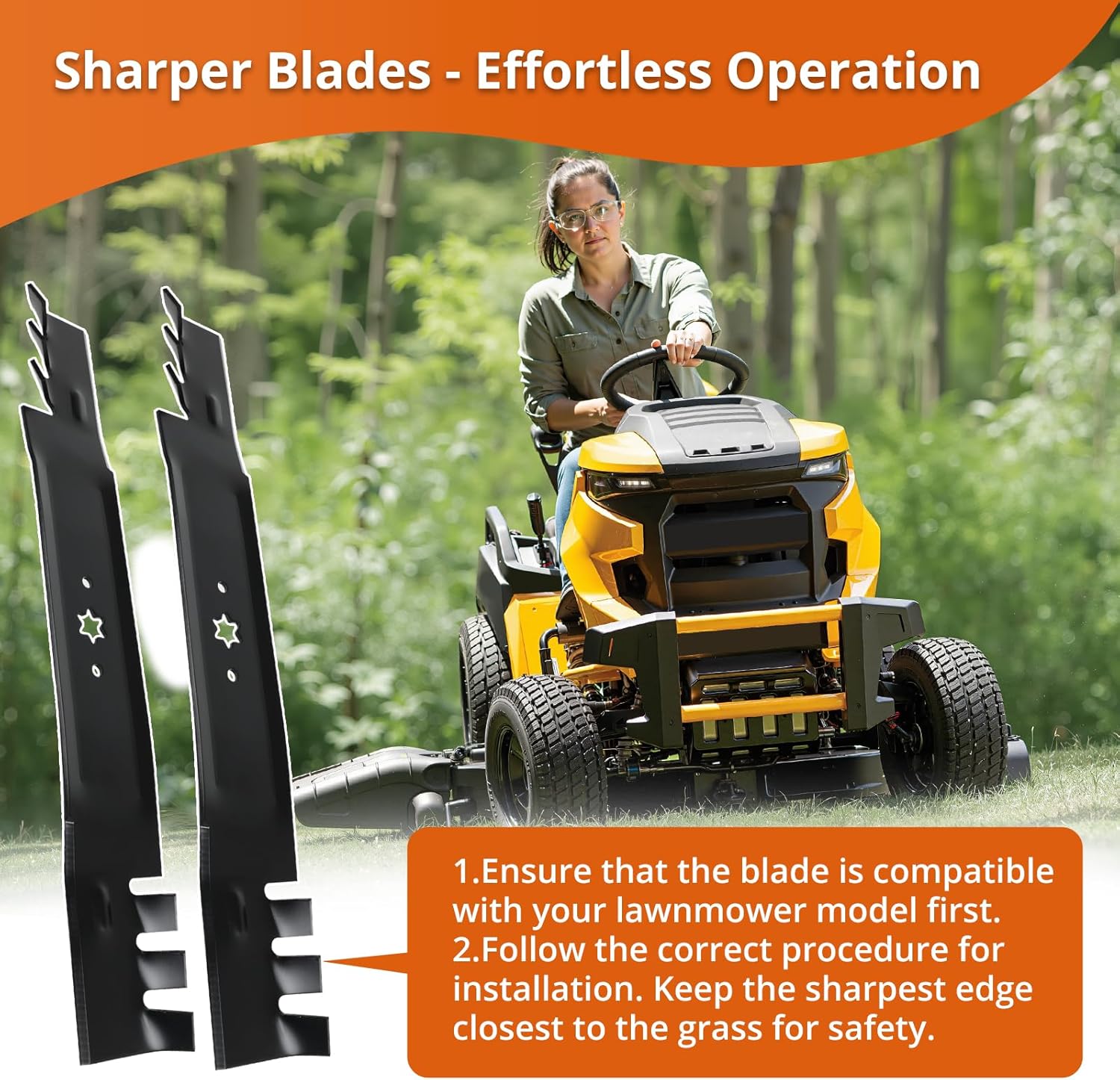 942-0616 Mower Blade Fits for Cub-Cad et 42" Deck XT1-LT42, XT2-LX42, 942-04308-X Mulching Blades Compatible with Super Bronco 42 Hydro, TB42, Craftsman T1000, T1200, Replace 942-04126-X