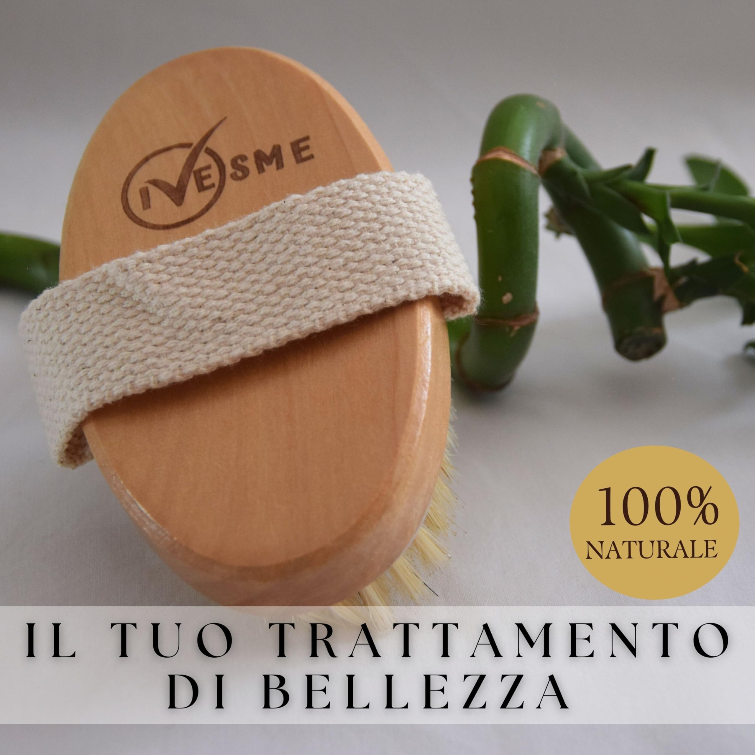 Spazzola Corpo a Secco Setole Naturali e GUIDA al Dry Brushing Corpo - Spazzola cellulite - Spazzola a Secco Corpo Esfoliante per una Pelle subito Liscia e Tonica Stimola la Circolazione