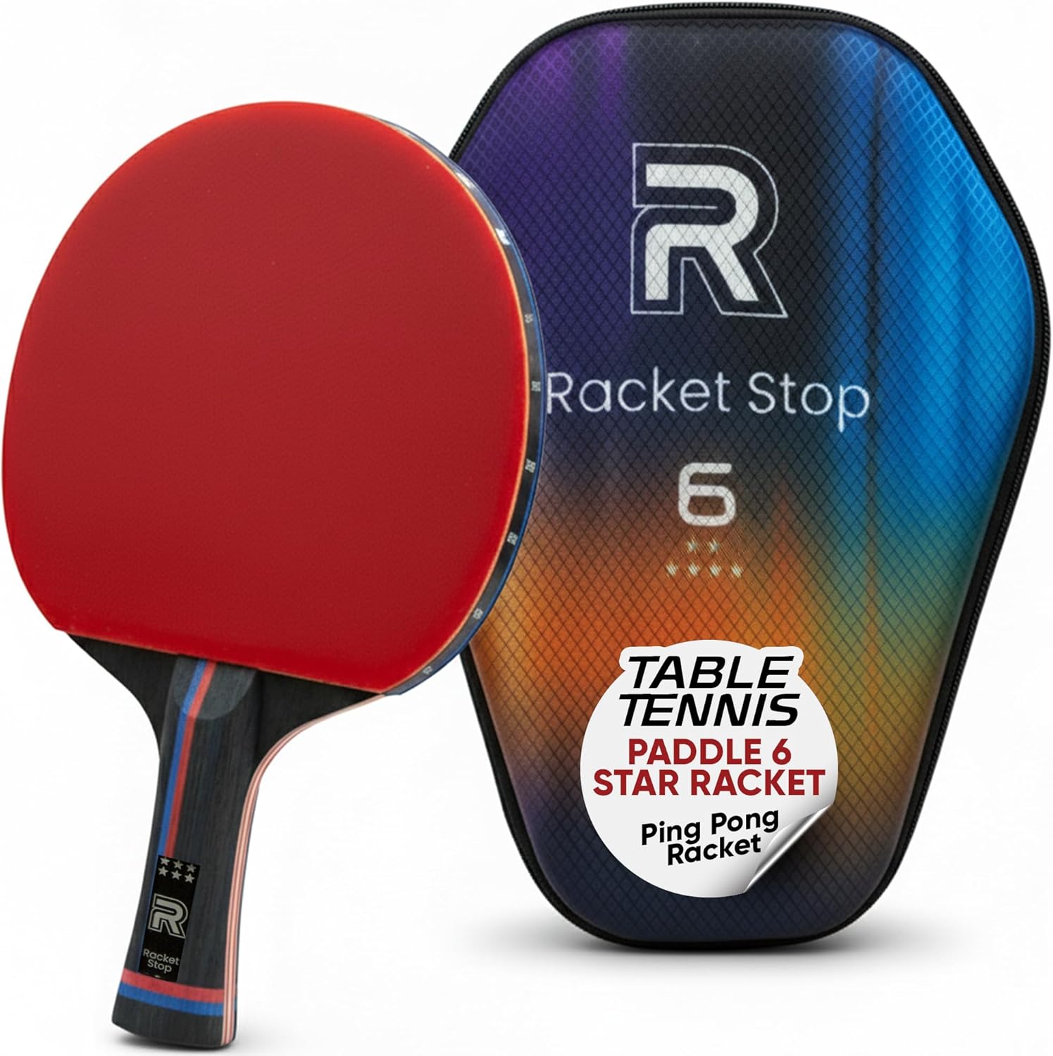 Inferno Table Tennis Paddle – Ply Carbon Blade Ping Pong Paddle for Indoor & Outdoor Games, High-Speed Sports Racket for Adults, Spin & Control, Quality Gift Set w/Carry Case & Box