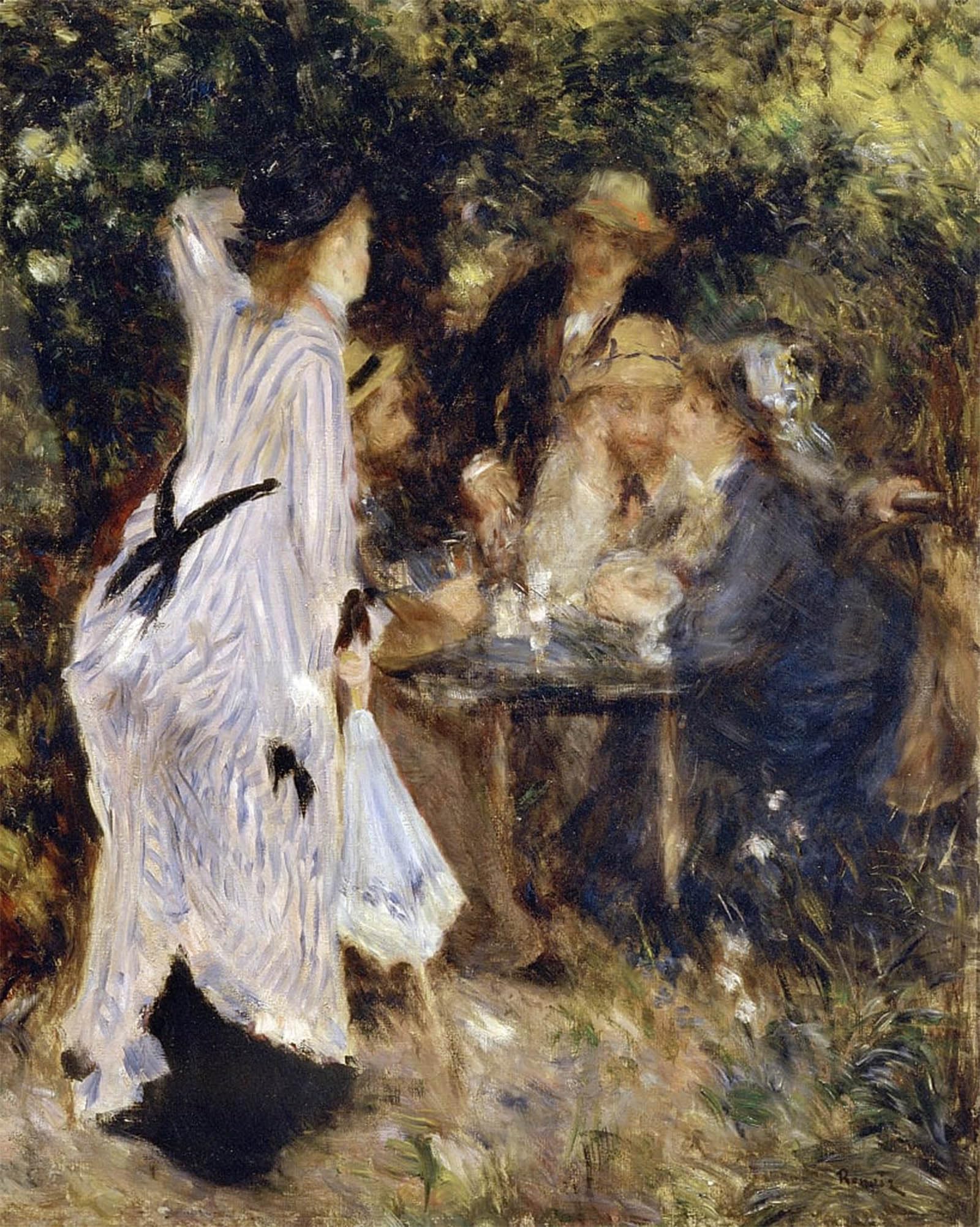 RZHRHJES Famous Painting Poster Art Canvas Print Retro Picture in the Garden Au Jardin Du Moulin De La Galette by Pierre Auguste Renoir Poster Wall Art for Home Decor 60x90cm