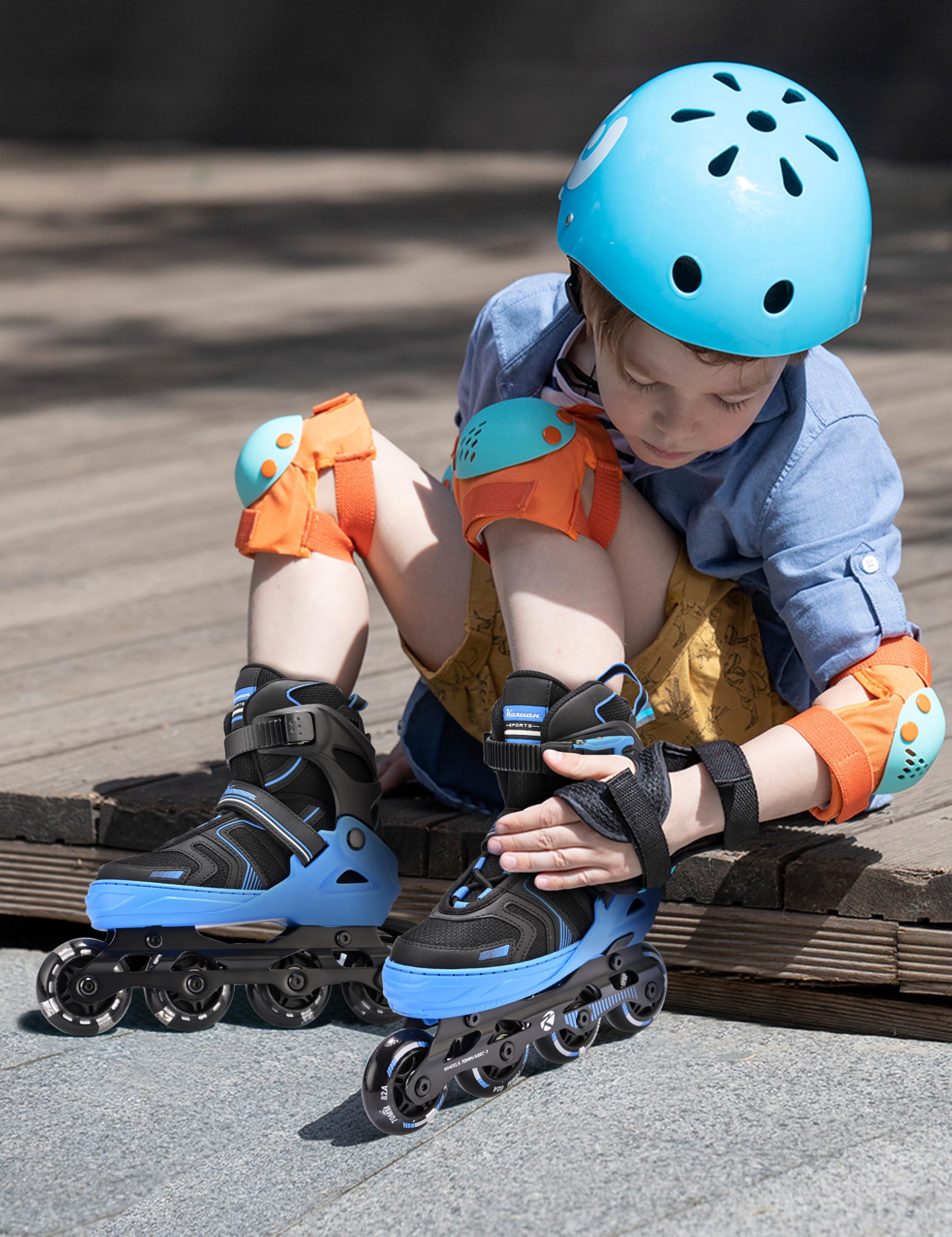 Kuxuan Skates Patins à roulettes réglables pour garçons, filles, enfants avec roues lumineuses, pour adolescents, débutants, femmes