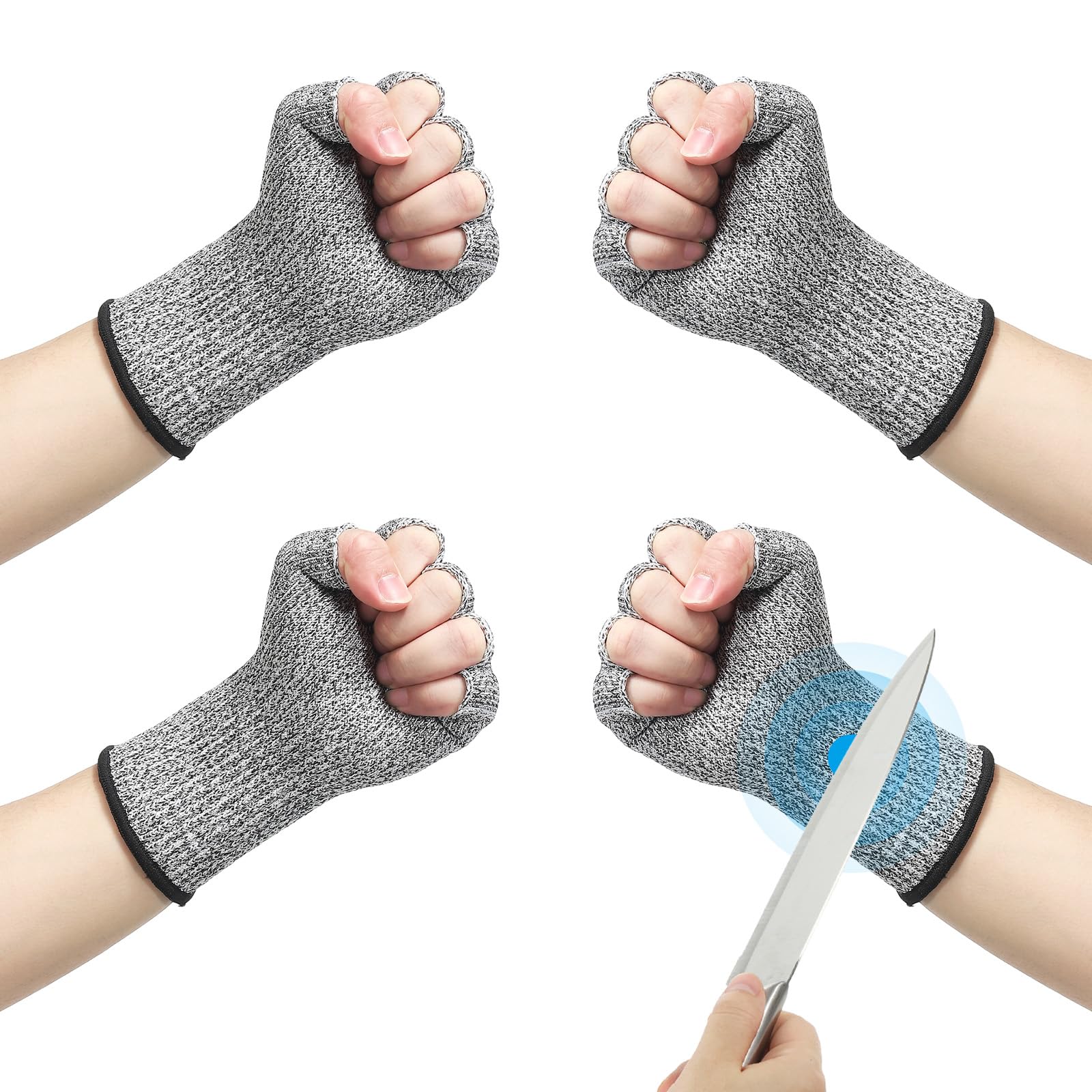 PATIKIL 8 Inch Cut Resistant Sleeves with Finger Grips