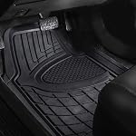 FH Group Heavy Duty Tall Channel F11311BLACK Rubber Floor Mat Black Full Set Trim to Fit