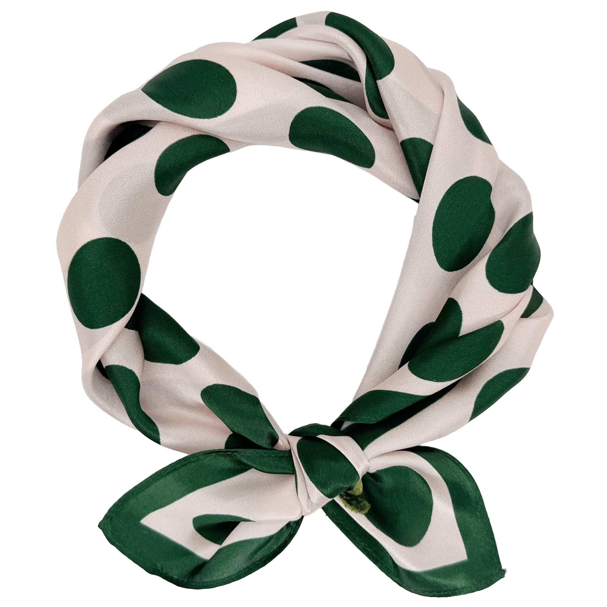 Lsharon Silk Unisex Green 100% Mulberry Silk Scarf Lightweight Neck Scarf - 53X53cm - Digital Printed Small Square Wraps Pure Silk Scarves Natural Silk Neckerchief Headscarf Gift For Women Men (Green)