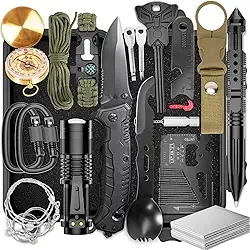 Kits de sobrevivência, itens essenciais para caminhadas e acampamento, equipamentos de sobrevivência de emergência, presentes para homens, presentes para pai, marido, adolescentes, utensílios legais