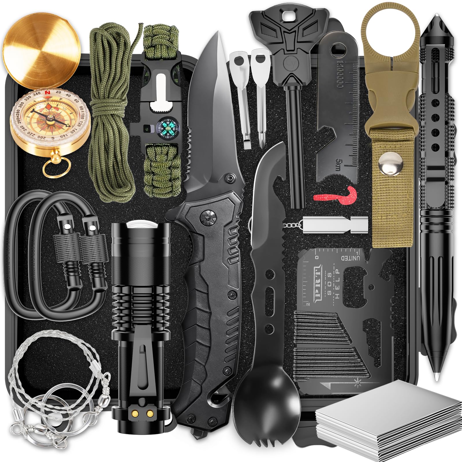 Survival Kits, Hiking and Camping Essentials, 19-Piece