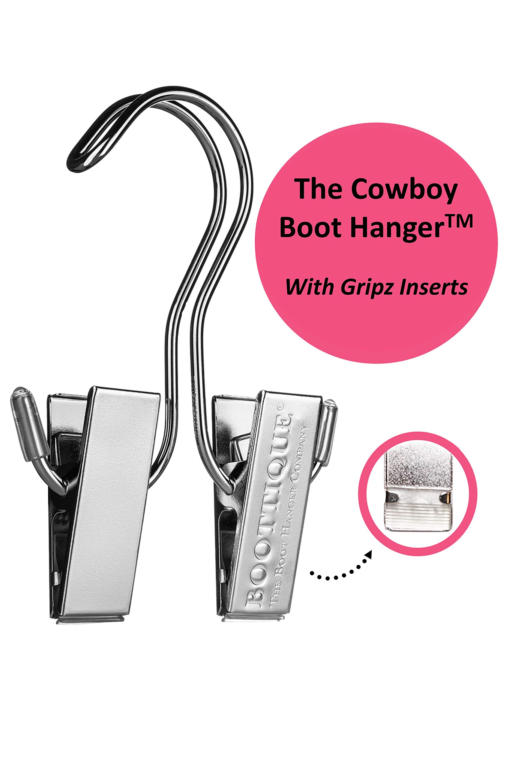 The Cowboy Boot Hanger (Set of 3); Equestrian Boot Hanger, Motorcycle Boots, Boot Holder, Boot Clips, Boot Storage (With Gripz Boot Clips)