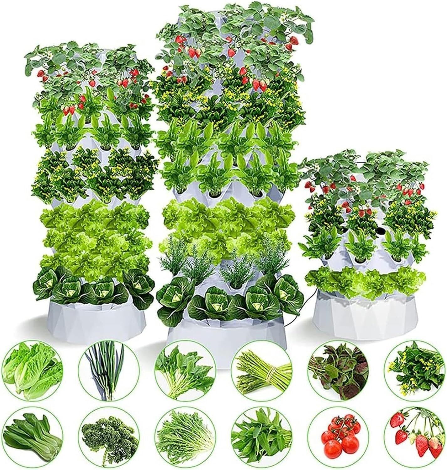 Automatische Bewässerung Hydroponisches Anzuchtset mit 80 Töpfen im Garden Tower, geeignet for den Innenbereich, Obst und Gemüse, Setzlingsbeete und Netzblumentöpfe // 1 Stück