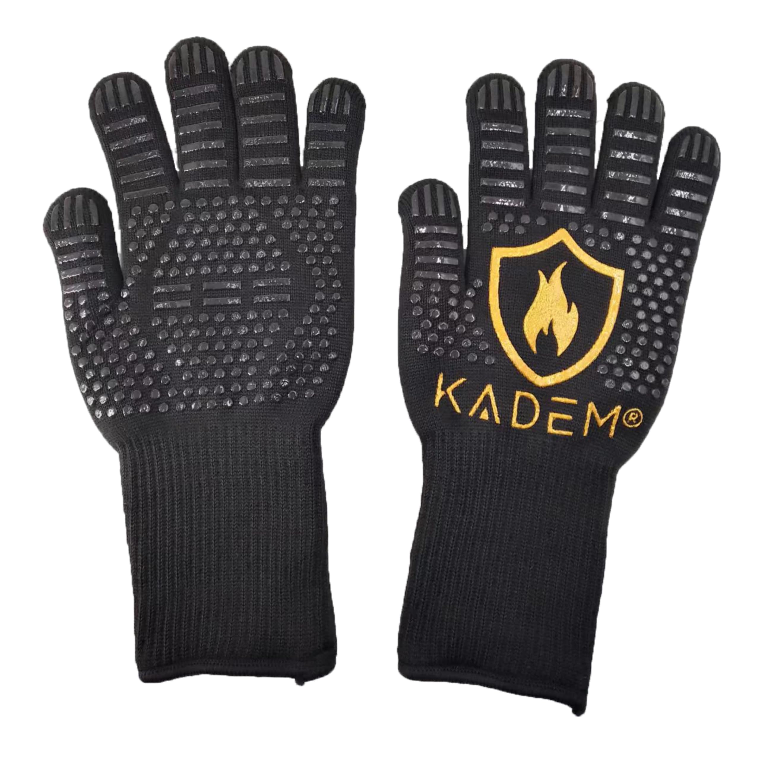 Kadem® Unisex Women's and Men's Barbecue Gloves, Heat Resistant up to 800 °C, Oven Gloves, Fireplace Gloves