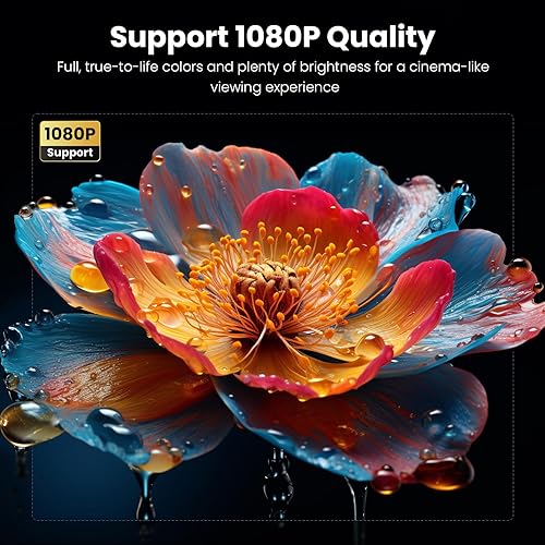 Miniatura 2 de Mini proyector, proyector de película portátil para exteriores, proyector pequeño compatible con 1080P y 200 pulgadas, compatible con TV Stick,