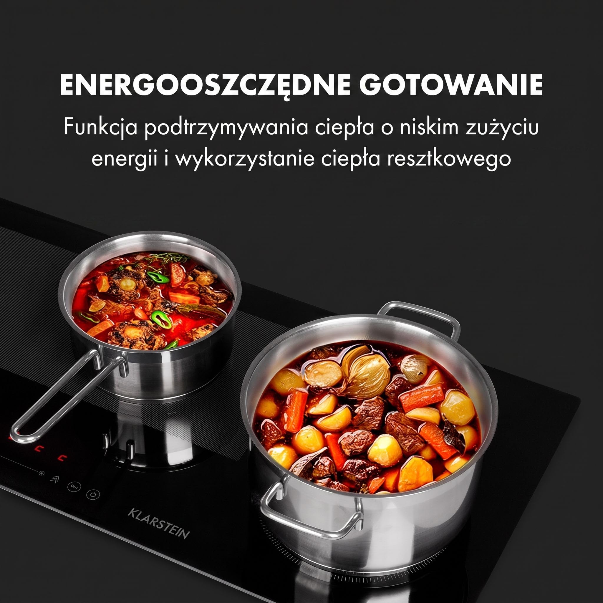 Klarstein Delicatessa Płyta Indukcyjna 90 cm - 4 strefy grzejne do Zabudowy, 7000 W ThermoBoost, Ceramika Szklana, Panel Dotykowy, Timer, Szybkie Nagrzewanie, Czarna