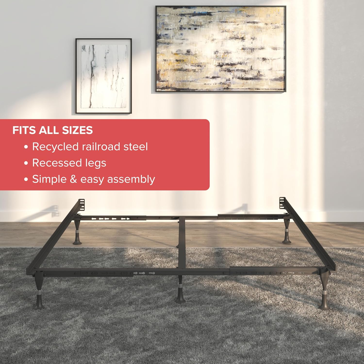 Hollywood Bed Frame Atlas-Lock Keyhole Bed Frame, Queen/King/California King