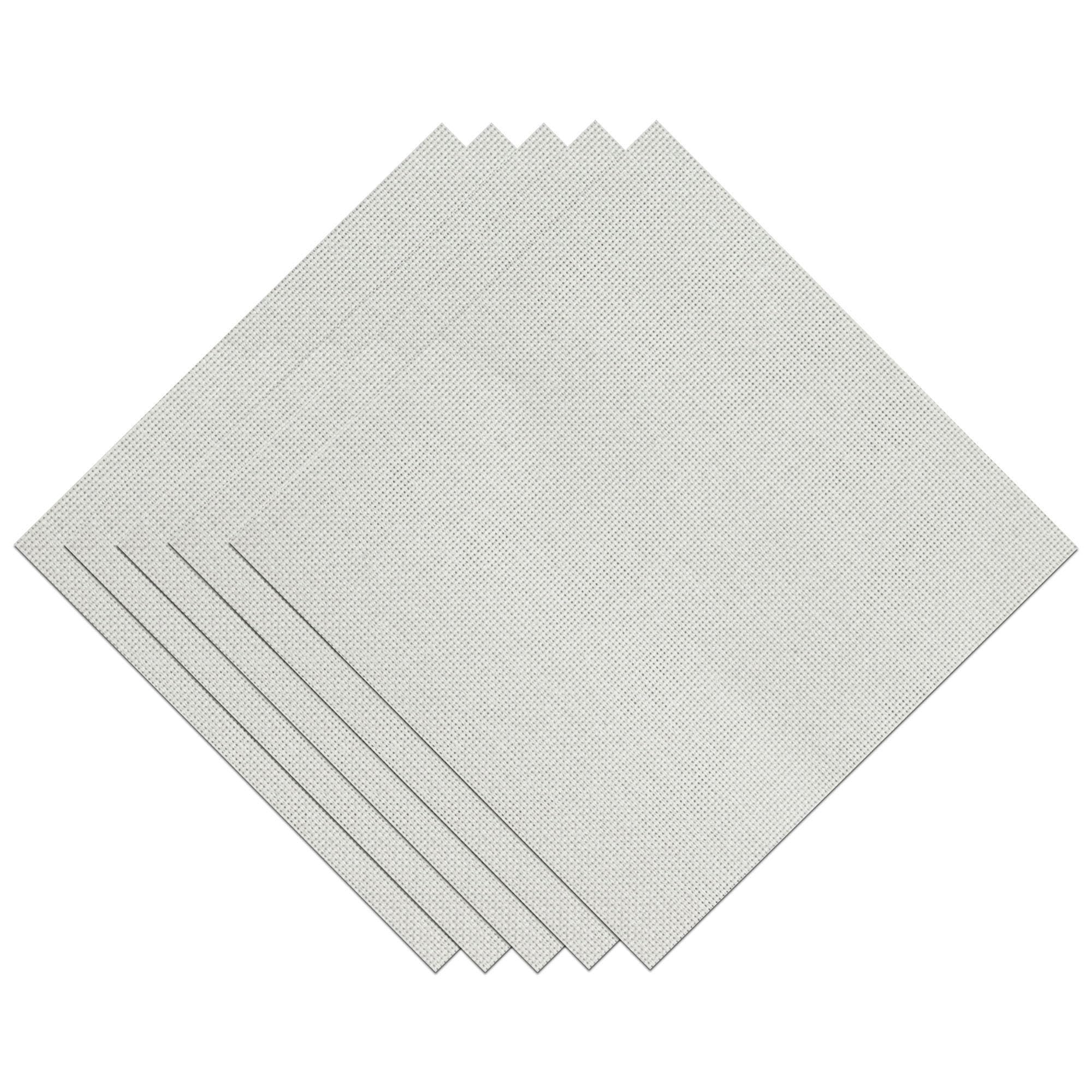 Pre-Cut 22CT White Hardanger Fabric Cross Stitch Sampler Pack, 5 Pieces, 11.8x11.8 inch Each