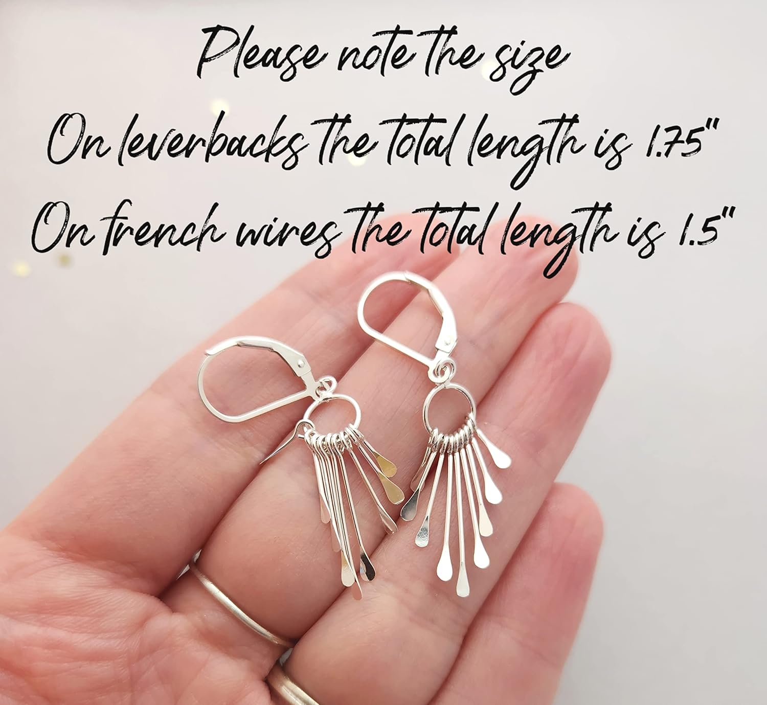 Sterling silver fringe earrings (Leverback)