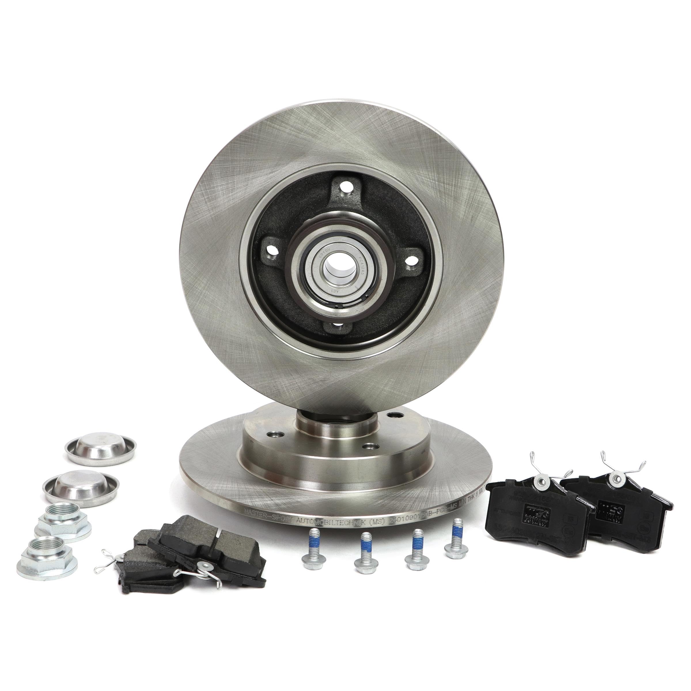 Bremsenset Hinten Ø249mm - Bremsscheiben und Beläge Kompatibel mit PEUGEOT 307 CC 3B 307 3A/C 307 SW 3H 307 Break 3E, CITROËN C4 I LC