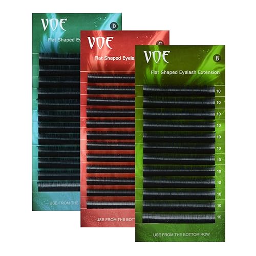 Miniatura 2 de VOE Extensiones de pestañas de seda de elipse planas semipermanentes (0.20 C rizo 0.512 in)