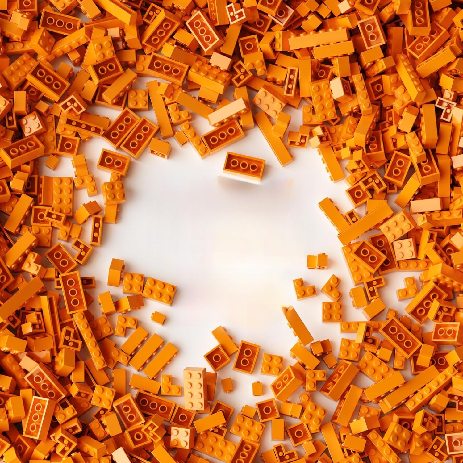 Photo 1 of 300 Piece Orange Bricks Bulk Assortment Pack, Orange Brick Accessories for Building with 12 Size, Compatible with Lego Parts and Pieces