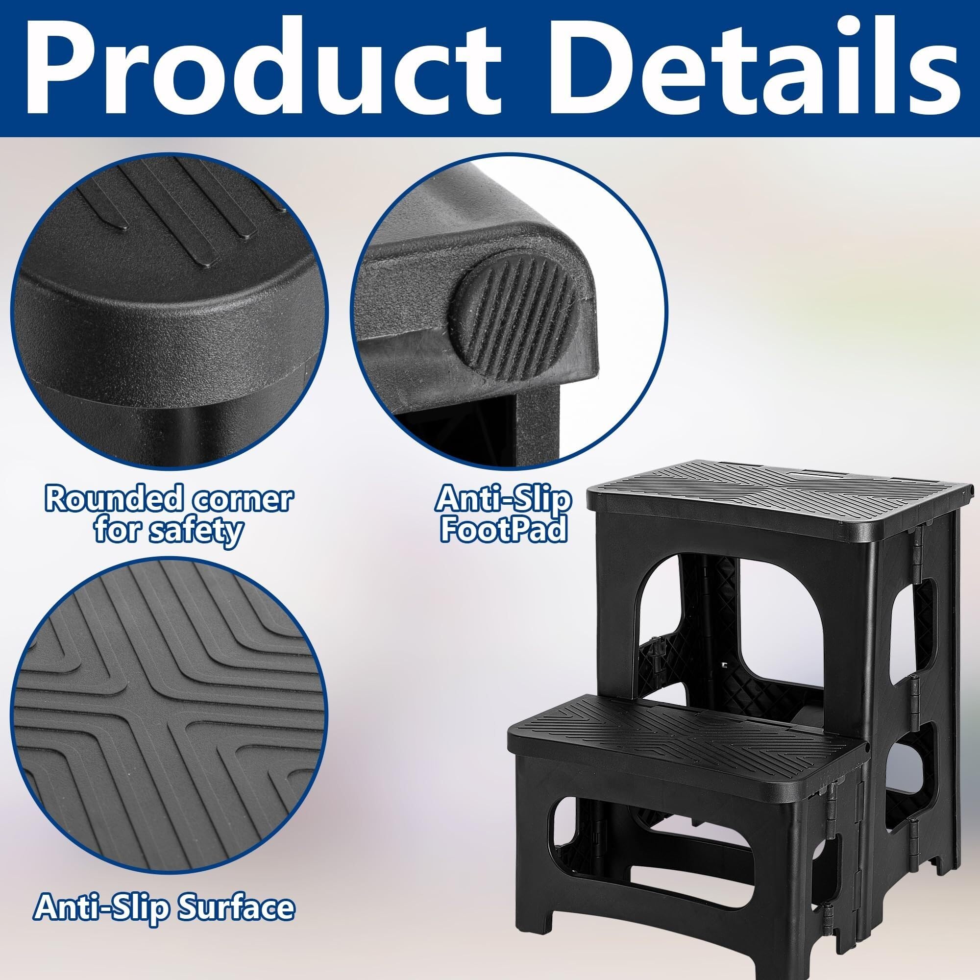 Escalones Plegables para bañera de hidromasaje, Taburete Antideslizante de 2 peldaños, Escalera Universal para bañera de hidromasaje, Accesorios para Exteriores, Interiores, terraza, Patio